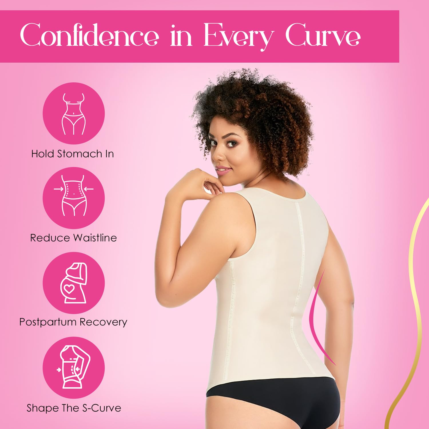 Women's Latex Waist Trainer Vest - Hourglass Figure Corset for Body Shaping & Slimming | Perfect for Tummy Control, Postpartum Recovery & Workout Support