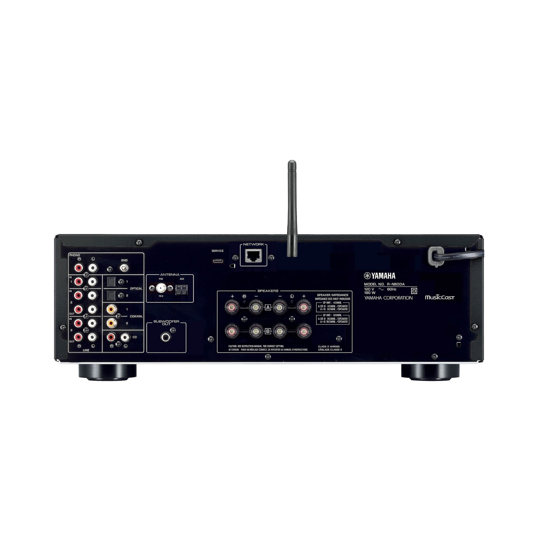 Yamaha R-N600A Hi-Fi Network Stereo Receiver - Wireless Streaming, High Power Audio, Multi-Zone Control for Home Theater & Music Listening