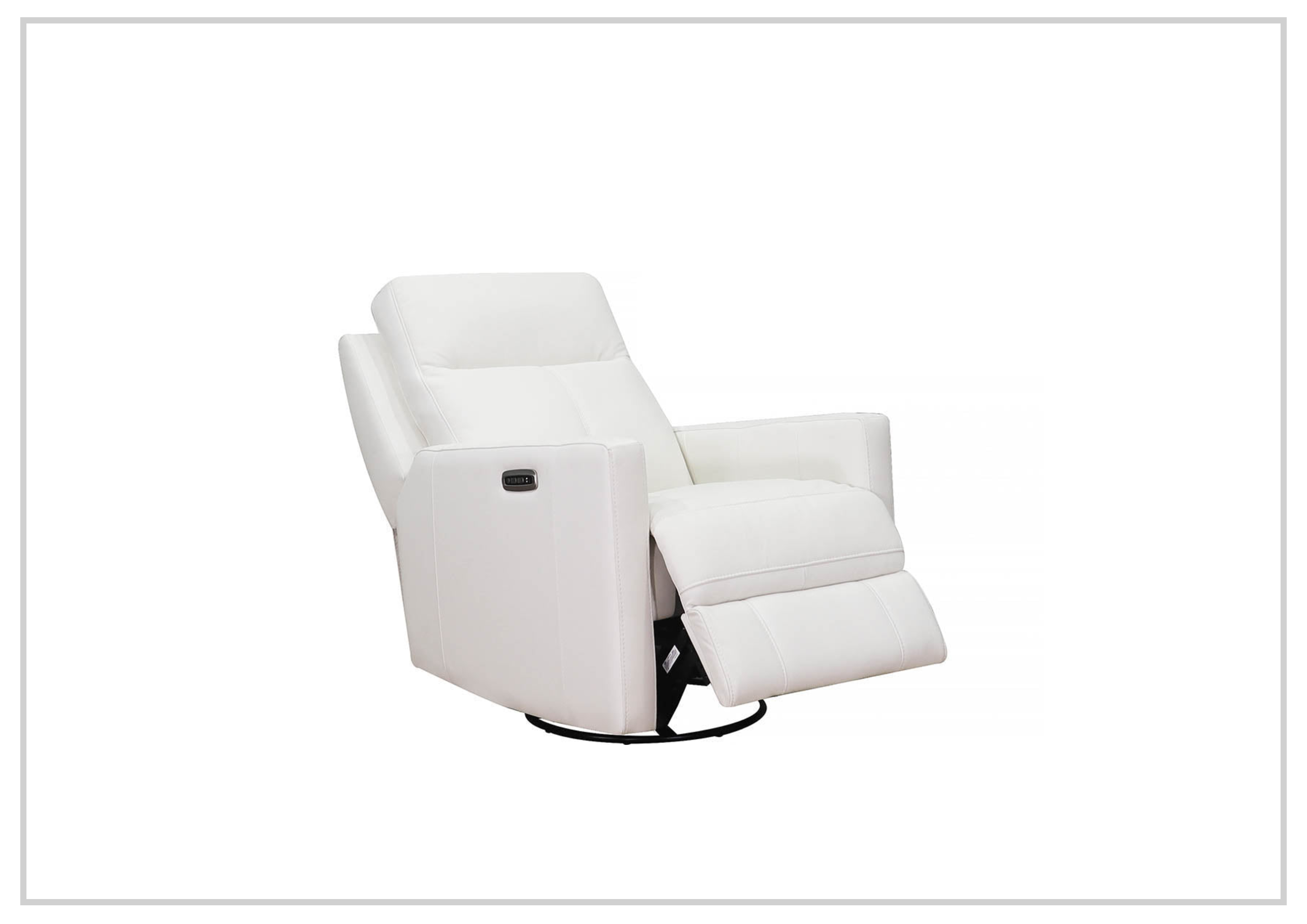 Hydeline Vienna Power Swivel Glider Recliner Chair with Adjustable Headrest - Genuine Leather Living Room Seating for Home Theater, Gaming & Relaxation