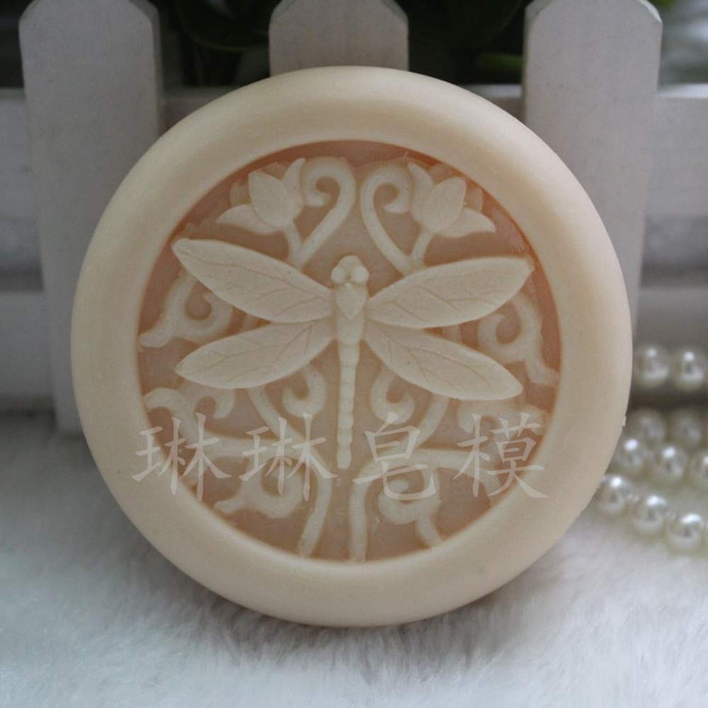 Premium Round Dragonfly Silicone Soap Molds - 6 Pack Reusable DIY Soap Making Kit for Handmade Soaps, Candles, Plaster & Resin Crafts - Perfect for Bath Bombs, Wedding Favors & Home Decor Gifts