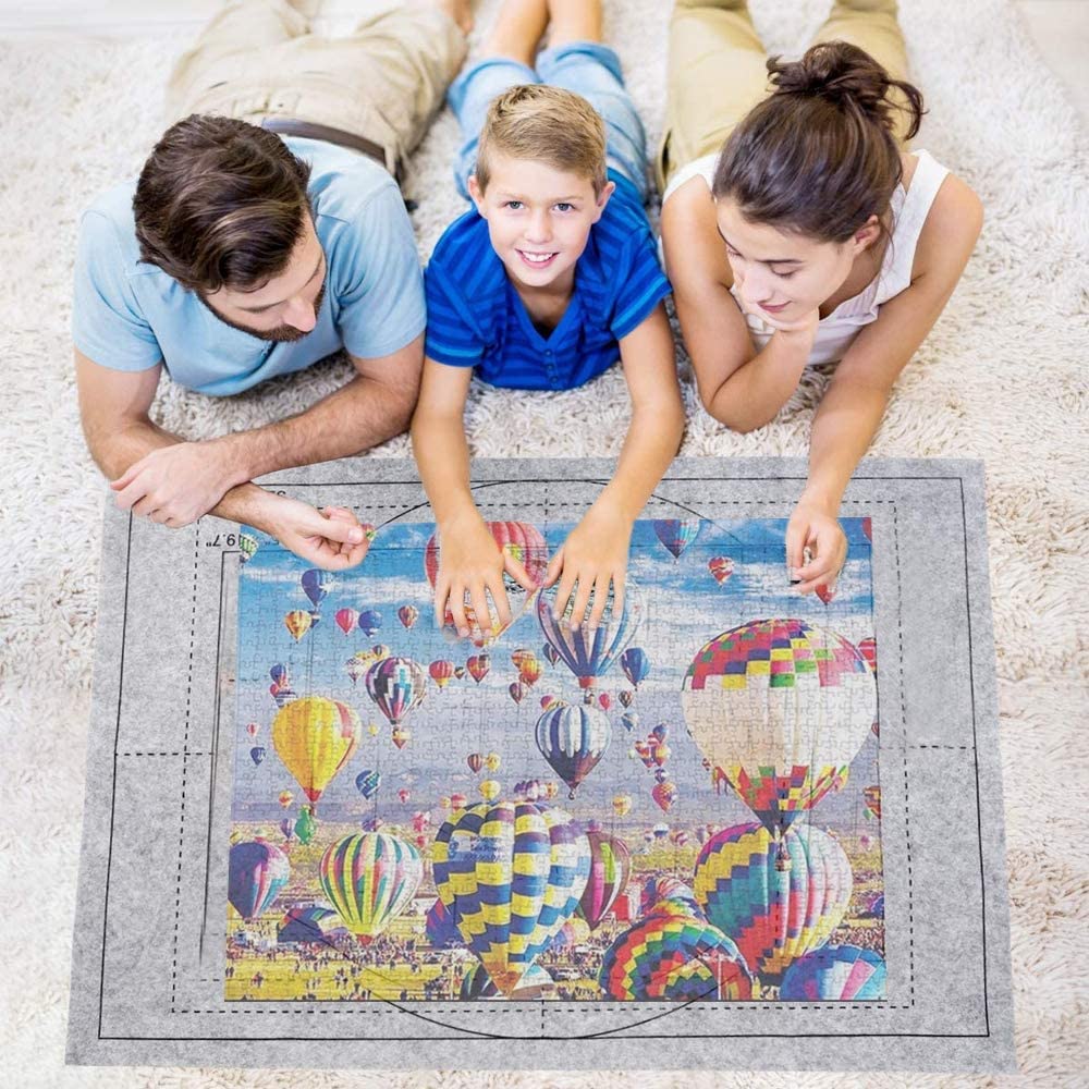 Celawork Puzzle Mat for 1500, 2000, 3000 Piece Jigsaw Puzzles - Non-Slip Rolling Storage Mat (Black, 1500 Pieces) - Perfect for Puzzle Organization & Protection During Game Nights or Family Activities