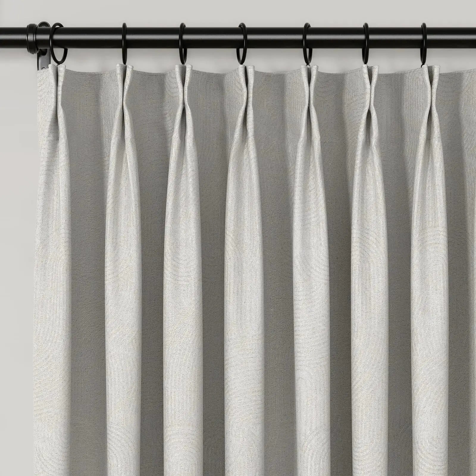 Lydia Rib Jacquard Curtains - Elegant Pleated Window Drapes for Living Room & Bedroom - Blackout Thermal Insulated Sheer Panels for Home Decor