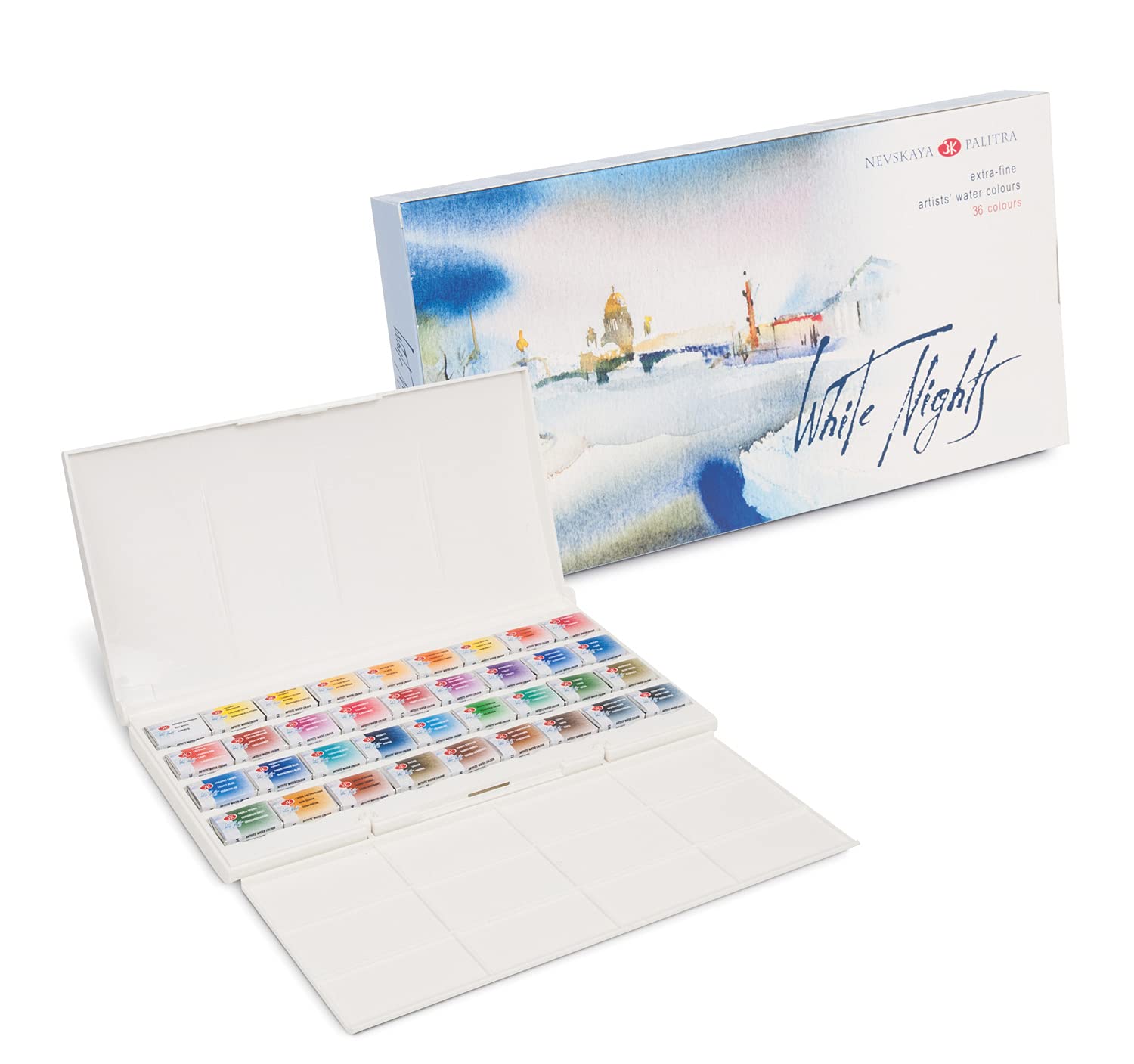 Professional 36-Piece Watercolor Paint Set with 2.5ml Pans in Durable Plastic Case - Perfect for Artists, Students & Travel Sketching
