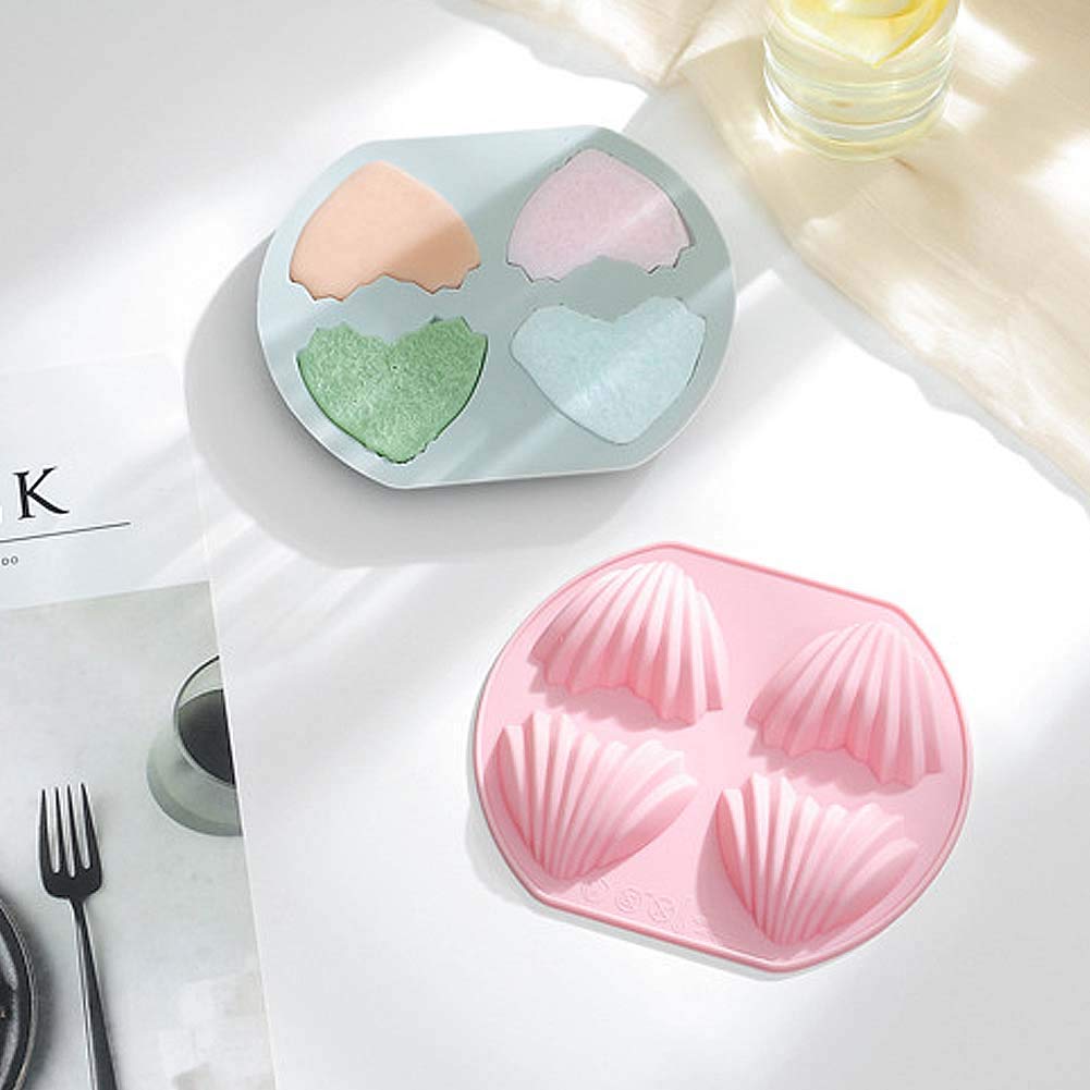 CANDeal 4-Pack Seashell Shaped Silicone Molds for Chocolate, Candy, Jelly, Soap & Madeleine Cakes - Reusable Baking Molds for DIY Desserts, Party Treats & Home Decor