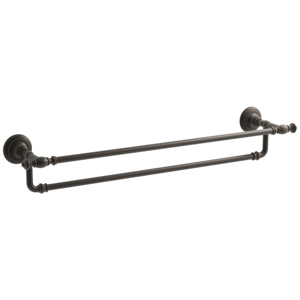 Kohler K-72570-2BZ Artifacts 24 Inch Double Towel Bar in Oil-Rubbed Bronze - Bathroom Hardware for Modern & Traditional Homes - Perfect for Bathrooms, Spas & Luxury Hotels