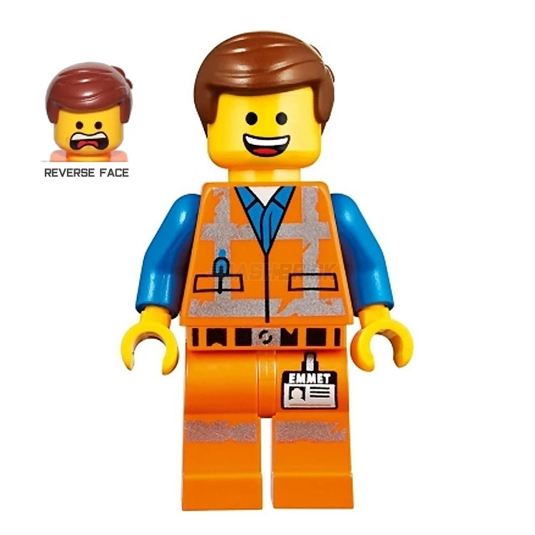 LEGO Minifigure Emmet with Smile/Scream Face & Worn Uniform from The LEGO Movie - Perfect for Collectors, Movie Fans & Creative Play Scenes