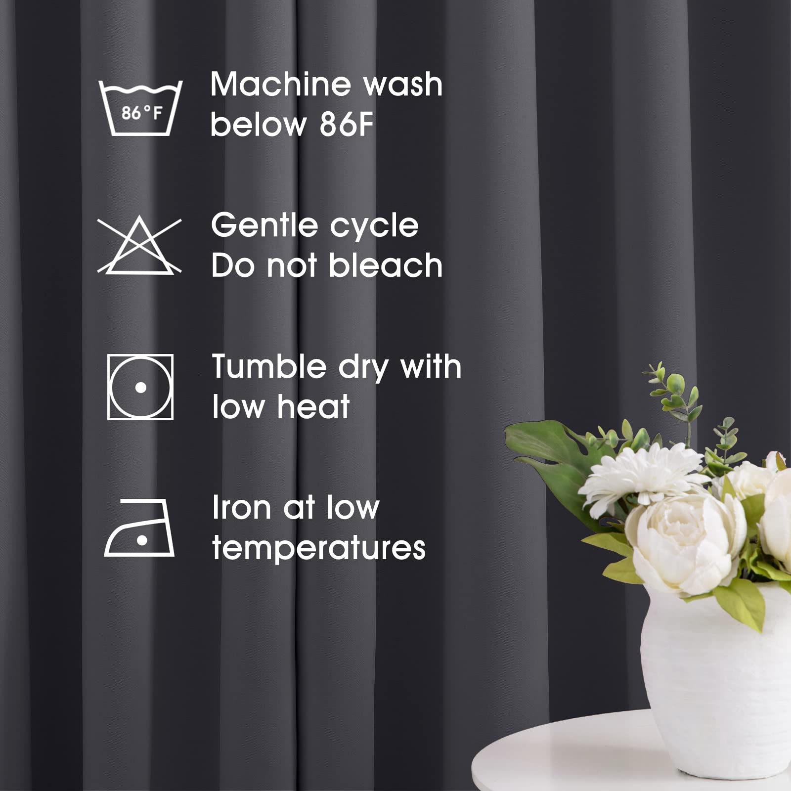 Blackout Curtains for Bedroom - 52x96 Inch Thermal Insulated Room Darkening Drapes, Soundproof Grommet Window Curtains Set of 2 Panels in Grey/Gray - Perfect for Living Room, Nursery & Home Theater