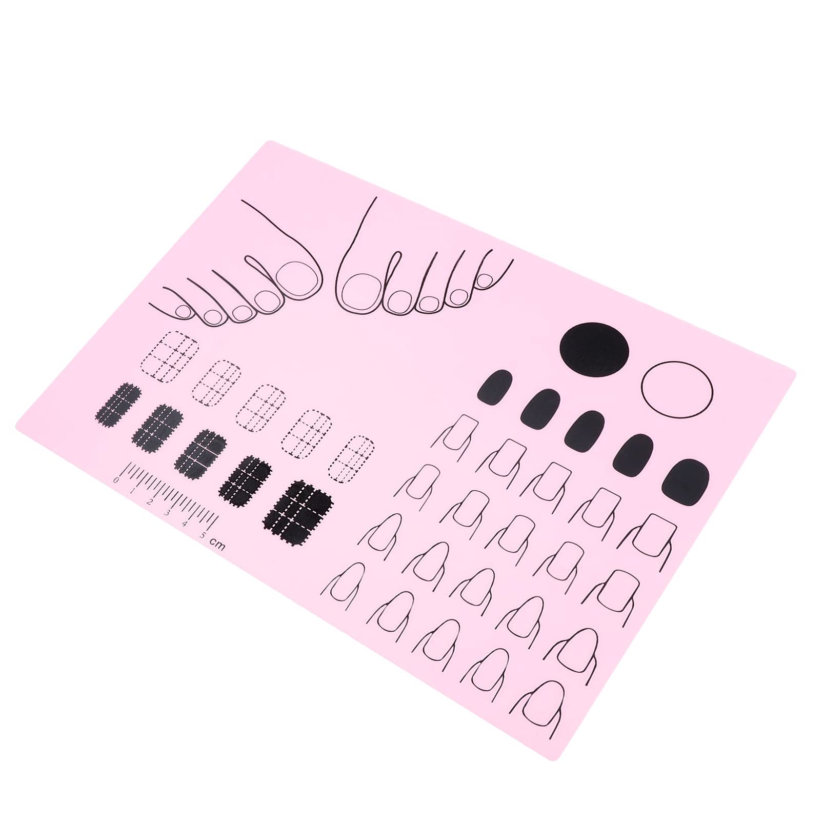 Silicone Manicure Practice Mat for Acrylic Nail Art - DIY Nail Art Tool with Gold Hair Stick & Chopstick Holder - Perfect for Salon, Home Manicure & Nail Art Training