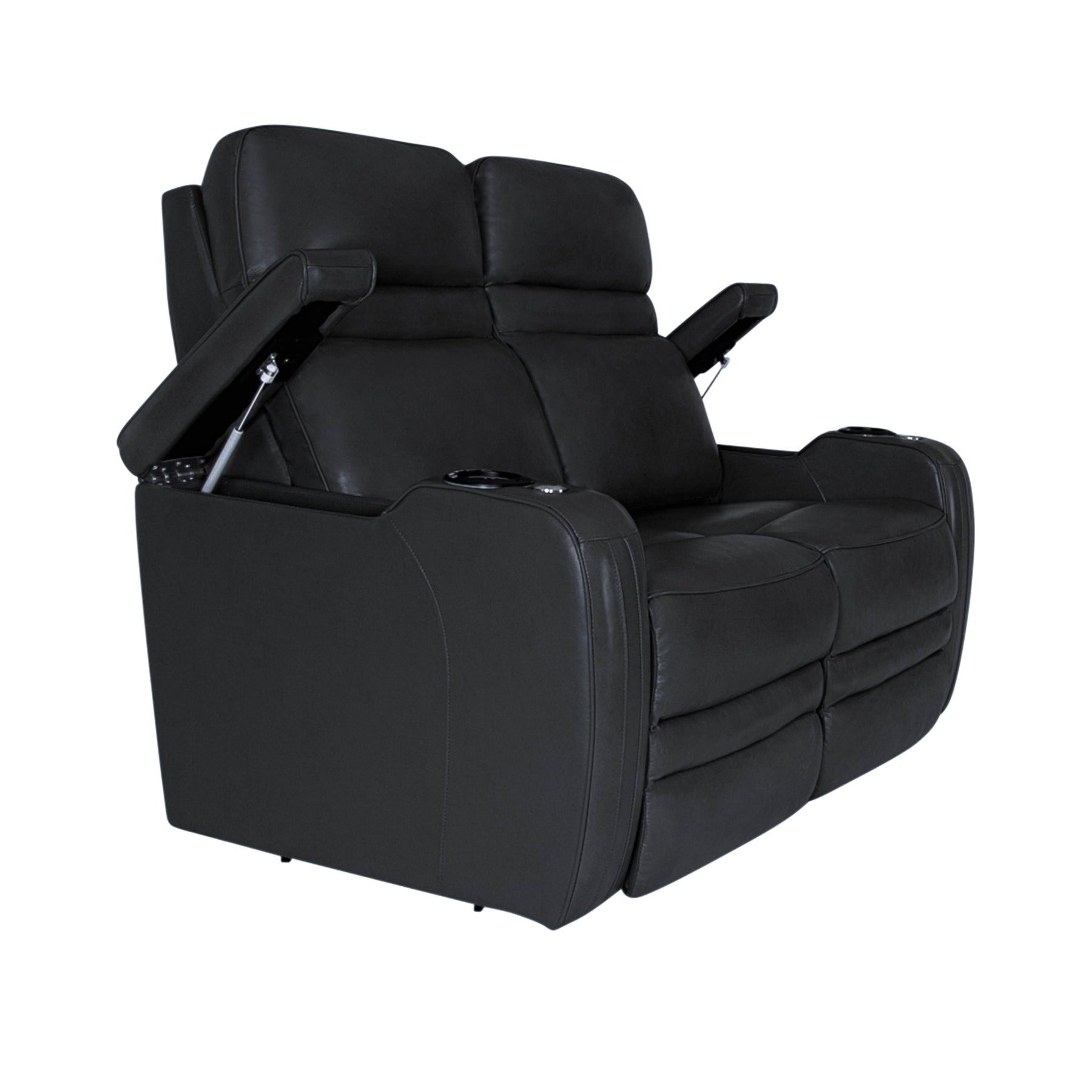RowOne Cortes Premium Home Theater Seating - Recliner Sofa with Cup Holders & USB Charging for Ultimate Movie Nights & Entertainment Room Comfort