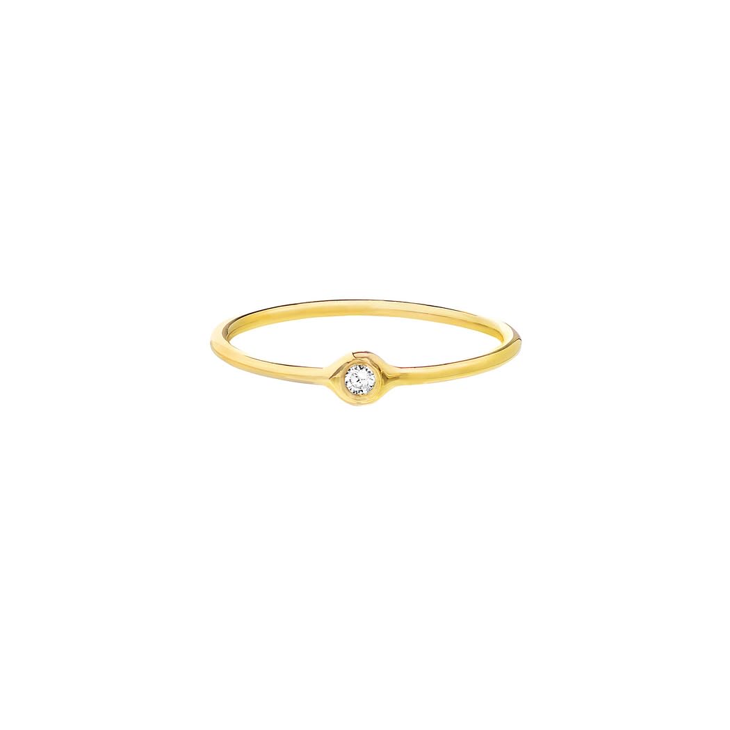 14K Gold Round Diamond Ring for Women - 0.030ct Rose/White/Yellow Gold Size 6-8 | Elegant Wedding, Engagement & Anniversary Jewelry Gift