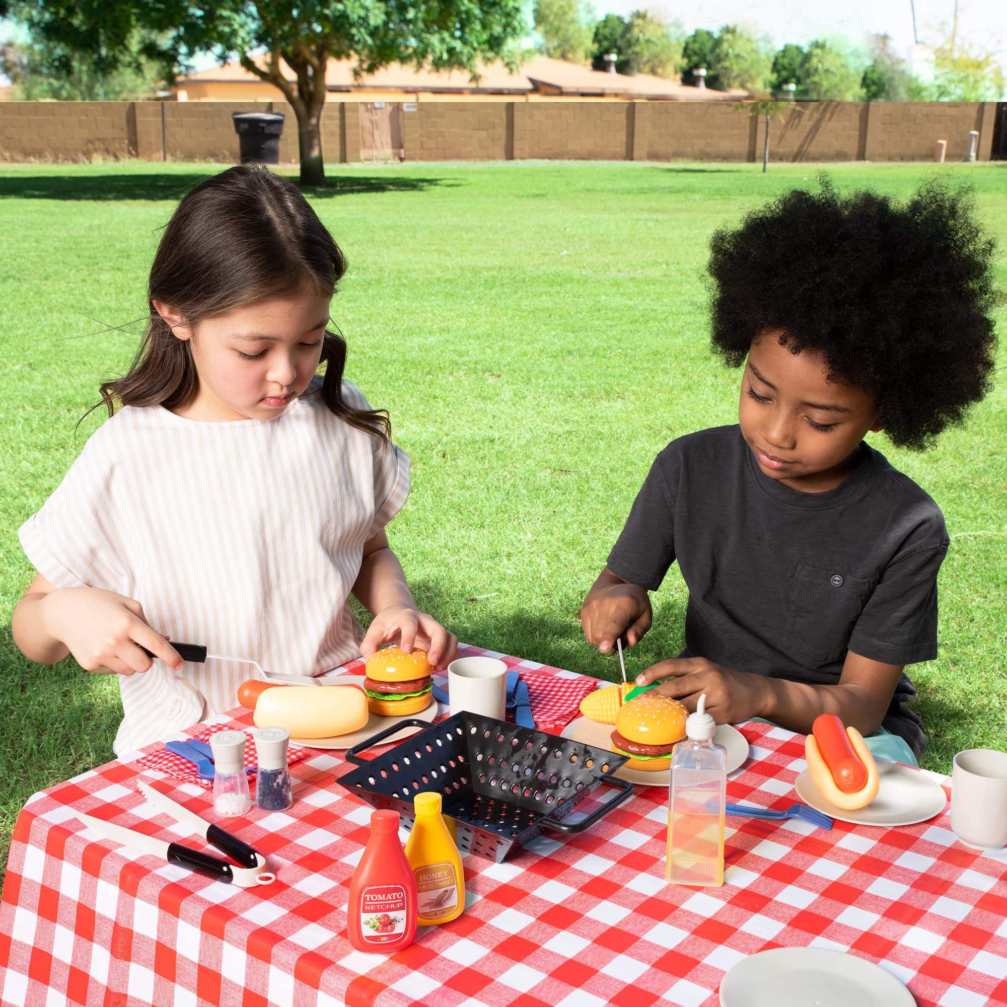 JOYIN 61-Piece Kids Cooking Toy Set - Interactive Play Kitchen & BBQ Grill Playset for Little Chefs - Pretend Play, Role-Playing Educational Toys for Toddlers & Children (Perfect for Birthday Gifts & Indoor/Outdoor Playtime)