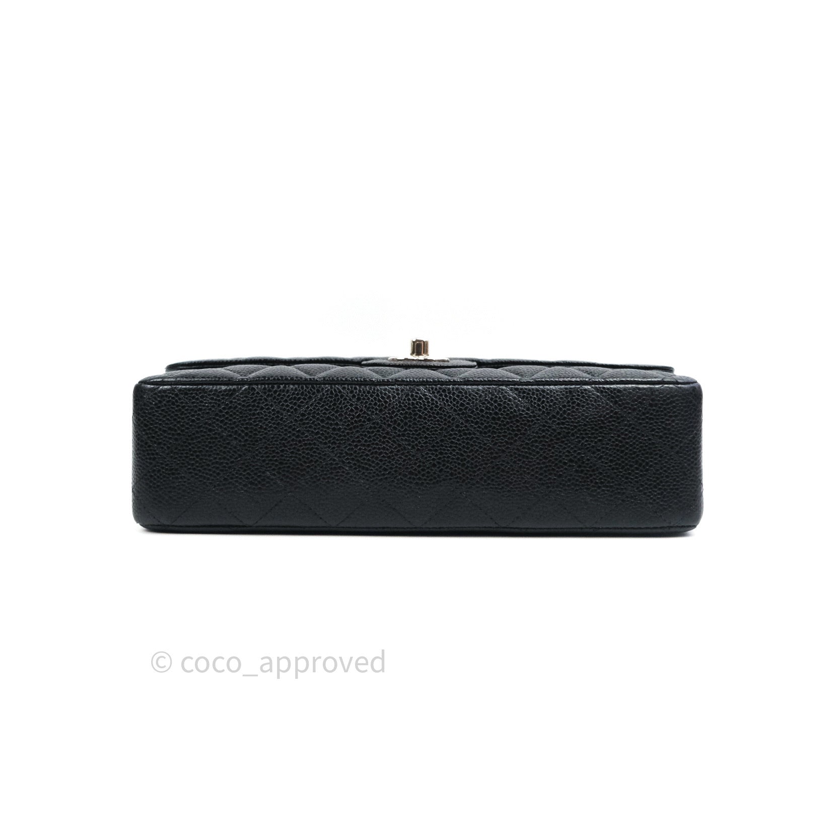 Chanel Classic Double Flap Bag M/L Size in Black Caviar Leather with Silver Hardware - Luxury Handbag for Women, Perfect for Work, Evening Events & Special Occasions