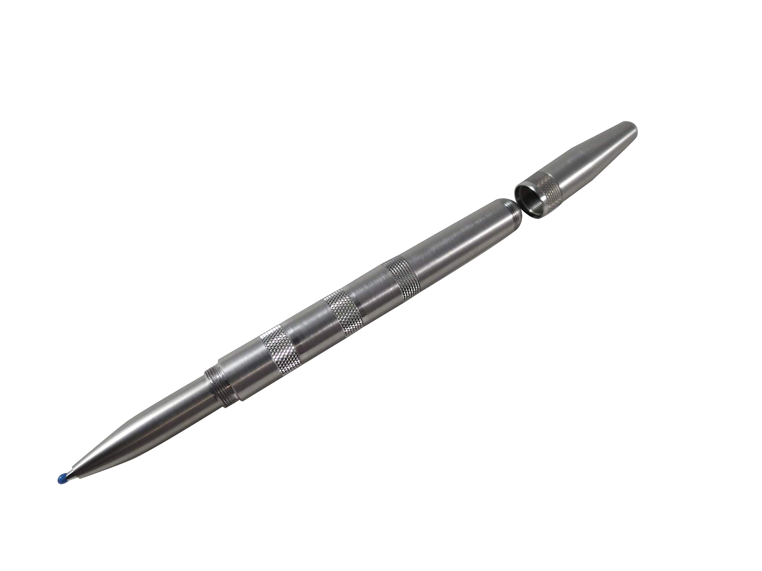 Premium Stainless Steel Ballpoint Pen - Machined Fine Point Gel Ink Pen, USA Made, Durable Pocket Pen for Office, Business, Gifts & Everyday Writing (Stainless Steel)
