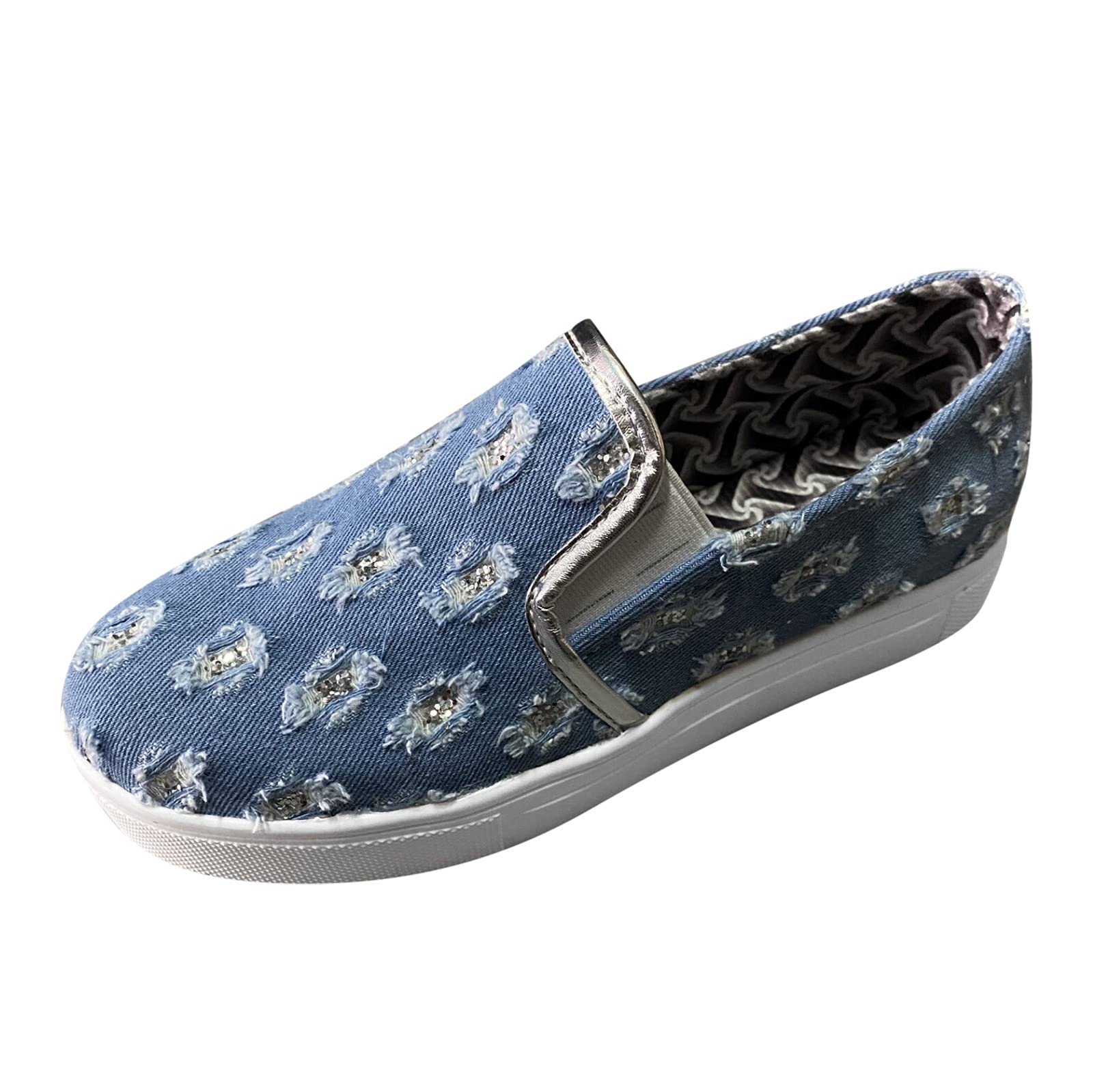 Women's Casual Canvas Sneakers - Comfortable Slip-On Flat Shoes for Summer & Fall | Dressy Round Toe Design for Leisure & Fashion | Perfect for Walking, Travel & Everyday Wear
