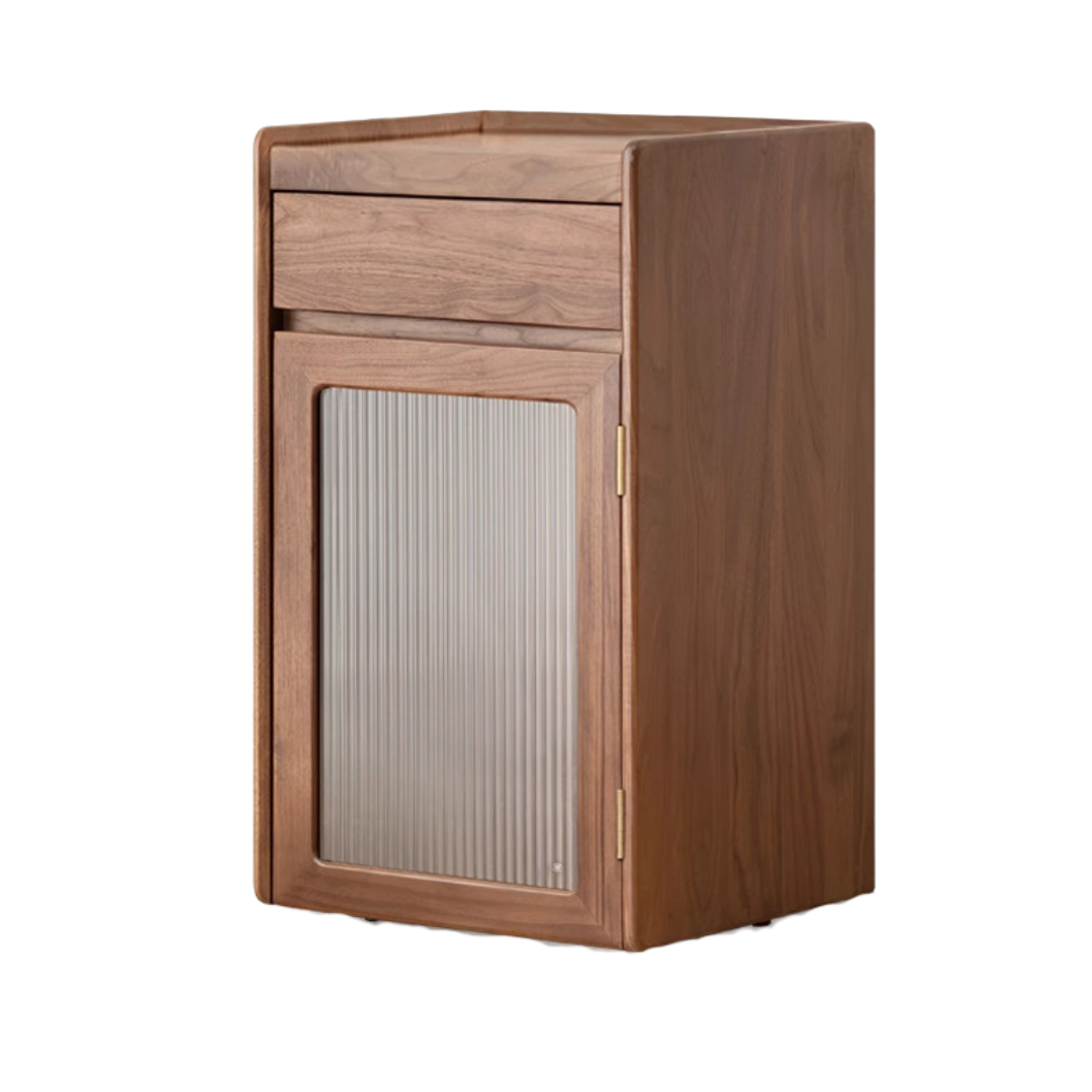 17.7x16.6x31.4 inch / 45x42.2x80 сm / Rich Dark Walnut color / Black walnut tea cabinet without tea maker