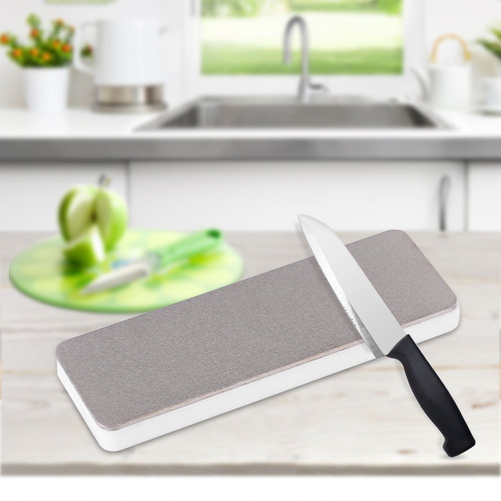 Premium Double-Sided Ceramic Knife Sharpening Stone - Professional Whetstone Sharpener Tool for Kitchen Knives, Pocket Knives & Scissors | Perfect for Home Chefs, Camping & Outdoor Cooking