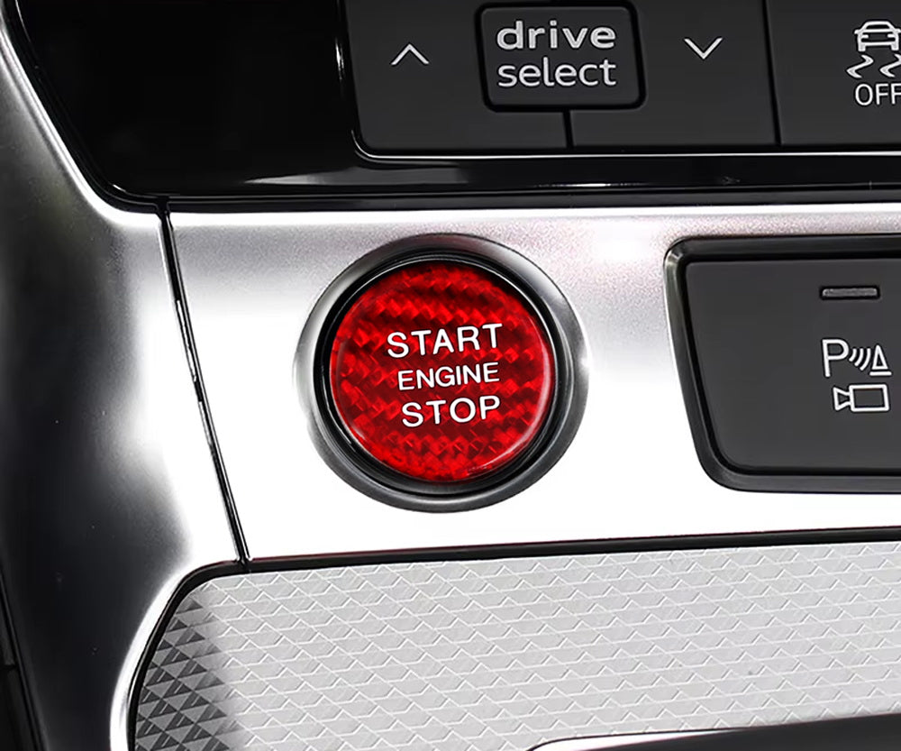 Real Carbon Fiber Engine Push Start Button for 2019+ Audi A6 A7 - High-Performance Ignition Upgrade for Sports Cars & Luxury Vehicles | Perfect for Racing Enthusiasts & Car Modifications