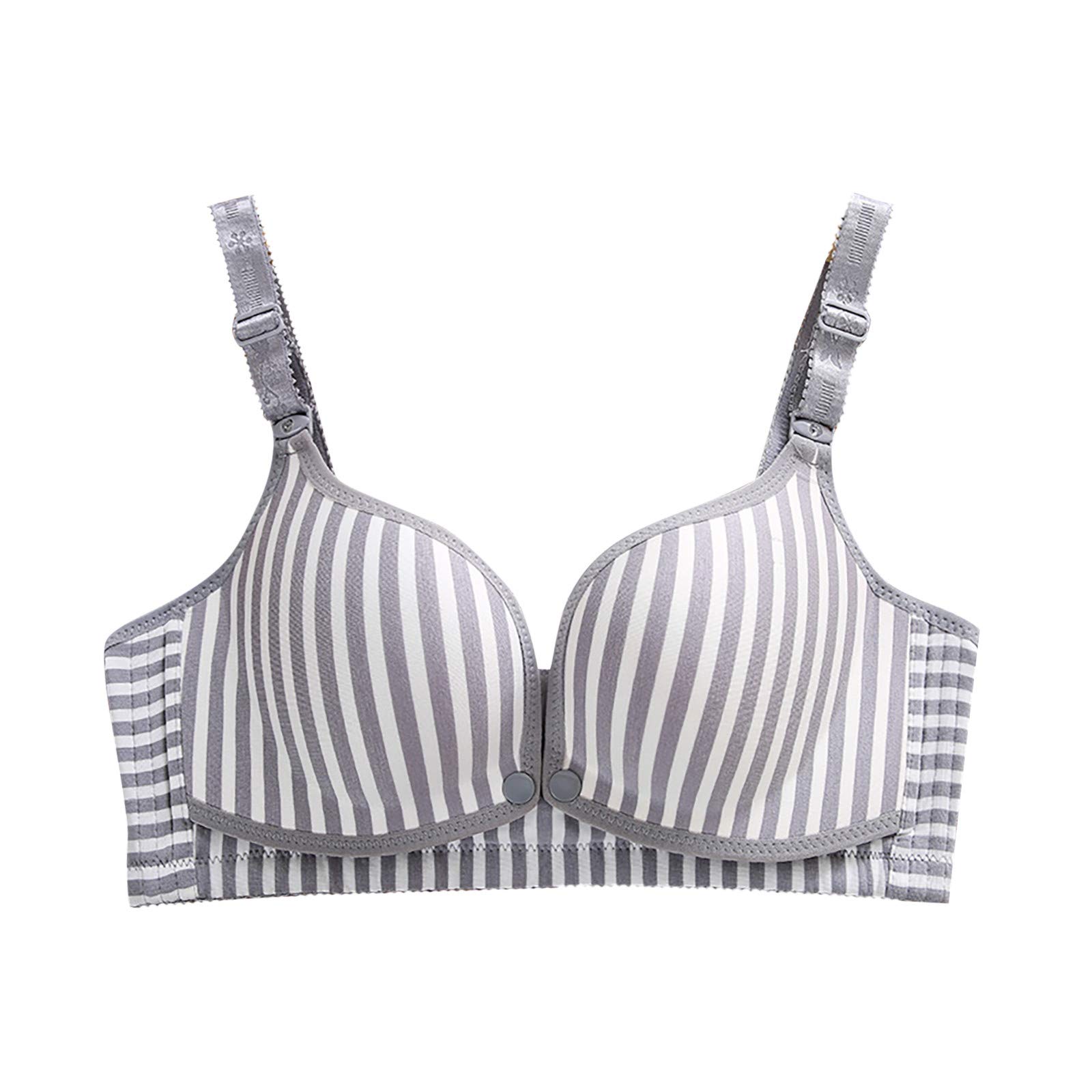Breathable Wire-Free Nursing Bra for Women - Comfortable Striped Maternity Bra with No Underwire - Perfect for Breastfeeding, Sleeping & Daily Wear