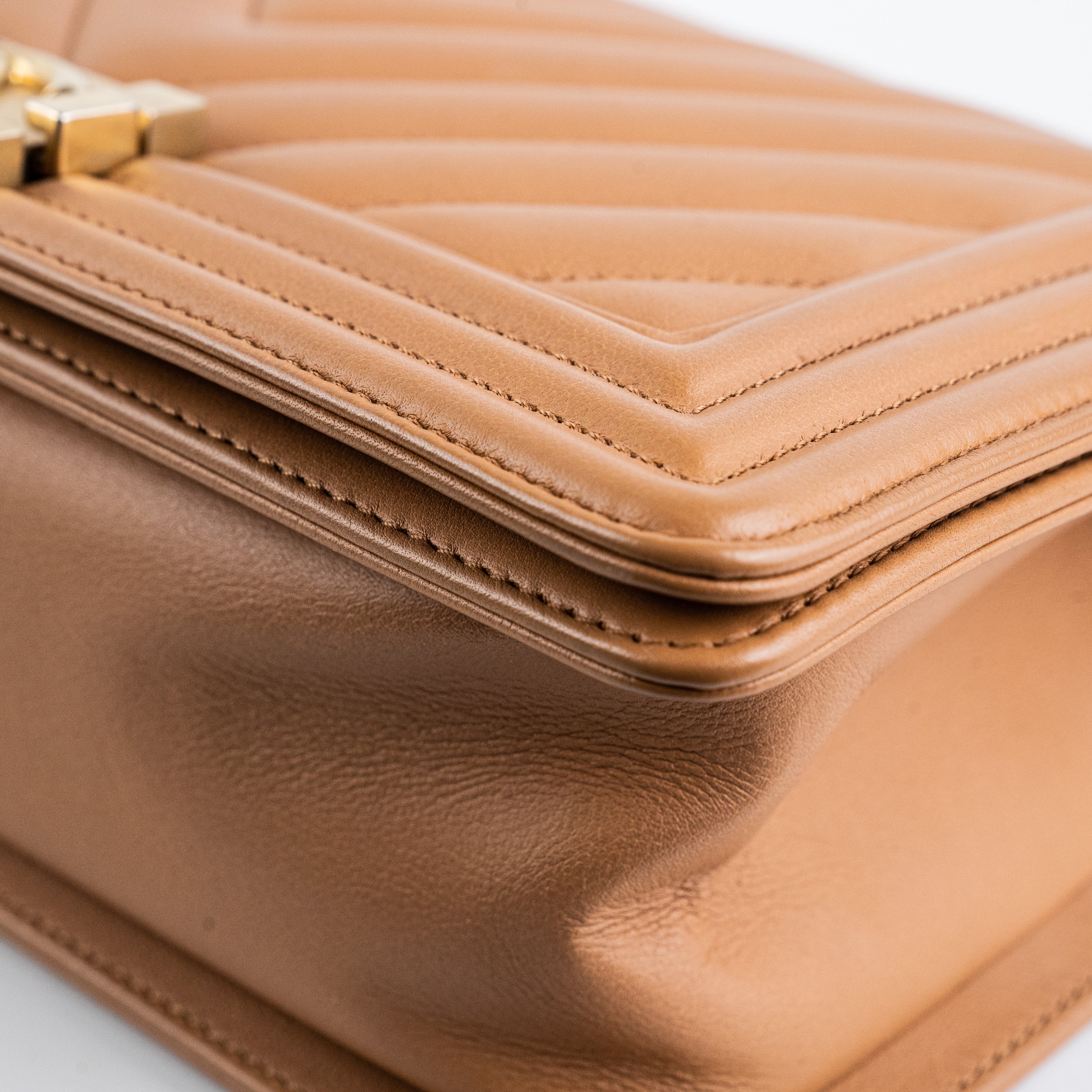 Chanel Old Medium Boy Bag in Caramel - Luxury Quilted Leather Crossbody Bag for Women | Perfect for Date Nights, Parties & Special Occasions