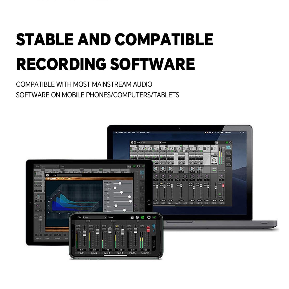Komdndht -MD44 Professional USB Microphone Sound Card with 24Bit 192KHz Audio Interface, 4-Channel Recording for Podcast, Music, Instruments - Easy Plug & Play Setup for Home Studio & Live Streaming