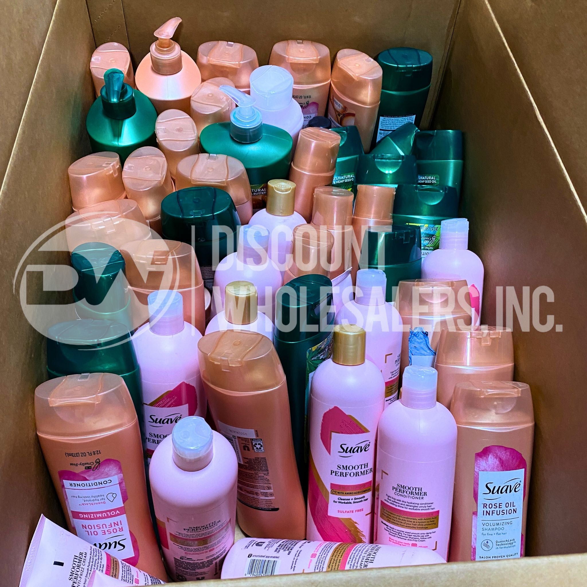 Suave Assorted Shampoo, Conditioner, Lotions & Body Wash Set - 50 Piece Bulk Pack for Hotels, Gyms & Travel Essentials