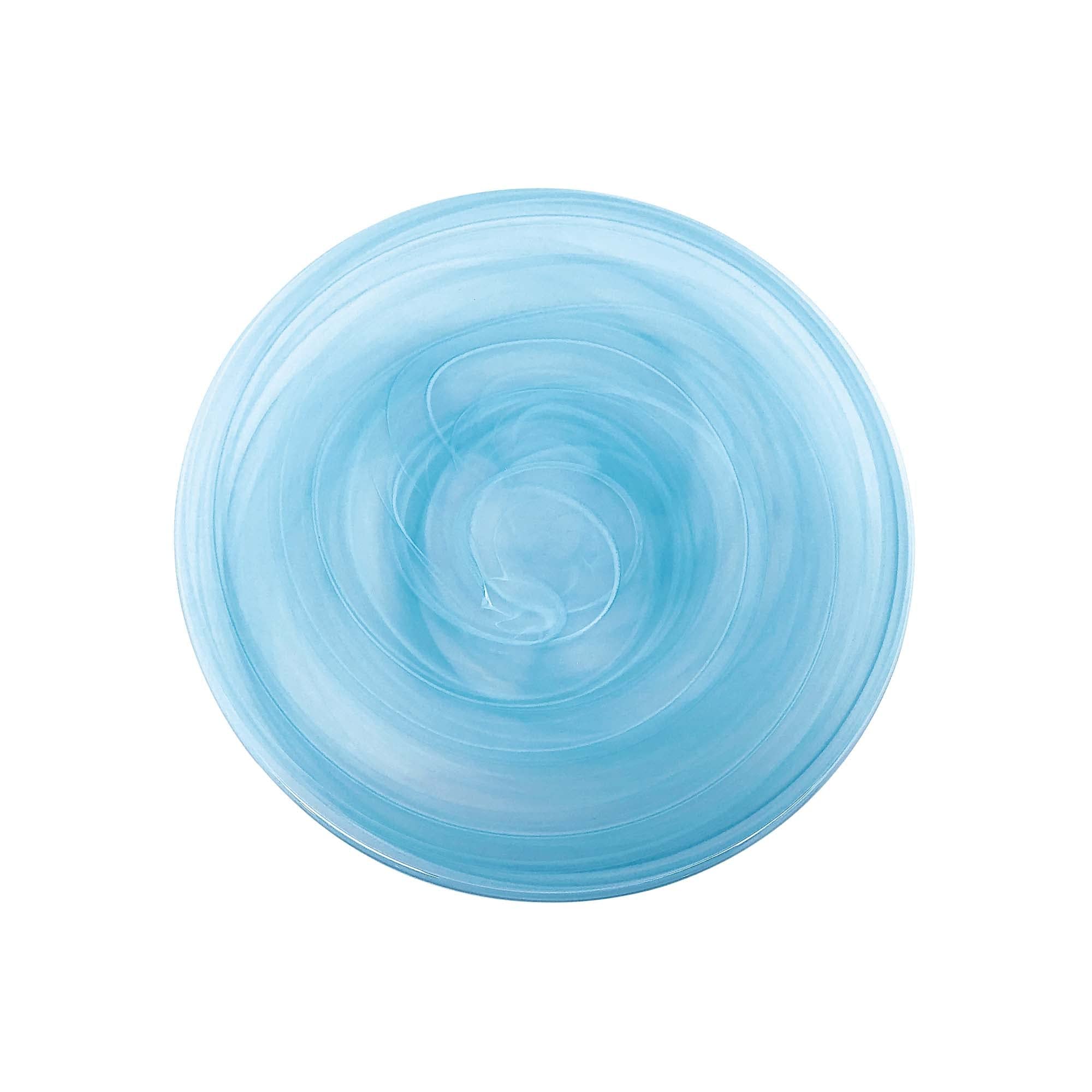 MARIPOSA Alabaster Aqua Dinner Plate Set - Handmade in Turkey - Elegant Glass Tableware for Fine Dining & Special Occasions