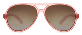 Polarized Aviator Sunglasses for Women & Men - Gold Frame with Gradient Rose Lenses - UV Protection & Fashion Accessory for Outdoor Activities, Driving, and Travel (Ages 3-6 Years)