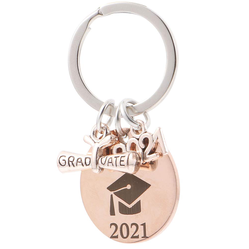GALPADA 1Pc Stainless Steel Graduation Keychain - Heart Design Key Ring Pendant for Graduation Gifts, Party Favors & Anniversary Presents | Perfect for High School, College Graduates & Special Occasions