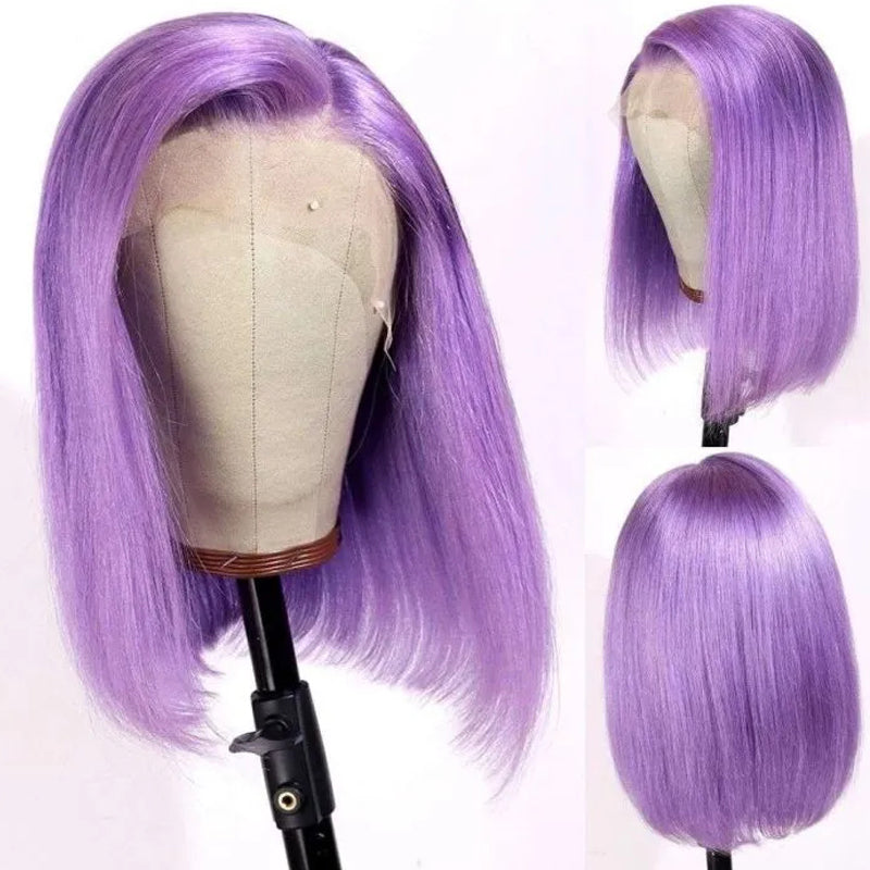 Eullair Blonde Straight Short Bob 13x4 Lace Front Wig - 100% Human Hair for Women & Girls | Summer Fashion, Cosplay, Daily Wear & Special Occasions