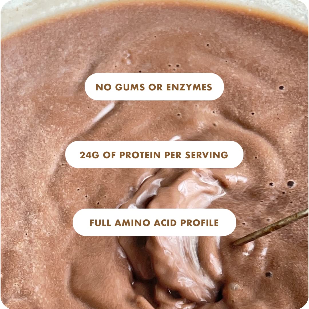 Organic Plant Protein Powder with Happy Gut Support - Brown Rice & Pea Protein Isolate, Mulethi, Fermented Papaya, Cumin | Prebiotic & Probiotic Blend | Vegan Protein Supplement for Muscle Recovery & Digestive Health | Perfect for Post-Workout Smoothies & Healthy Breakfasts