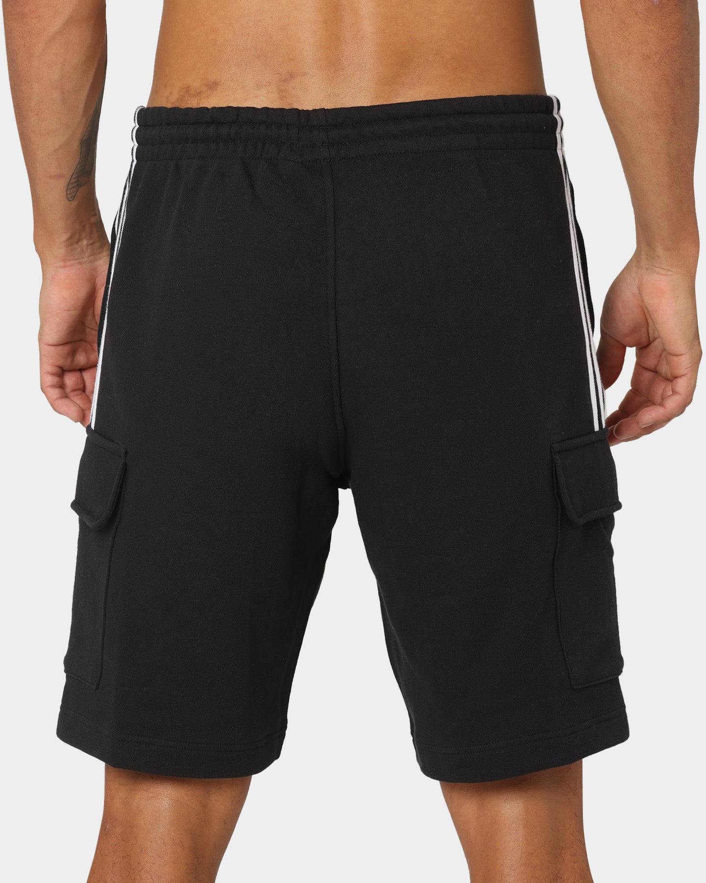 Adidas 3 Stripe Cargo Shorts for Men - Black Athletic Casual Shorts with Pockets | Perfect for Gym, Running, Workout & Everyday Wear