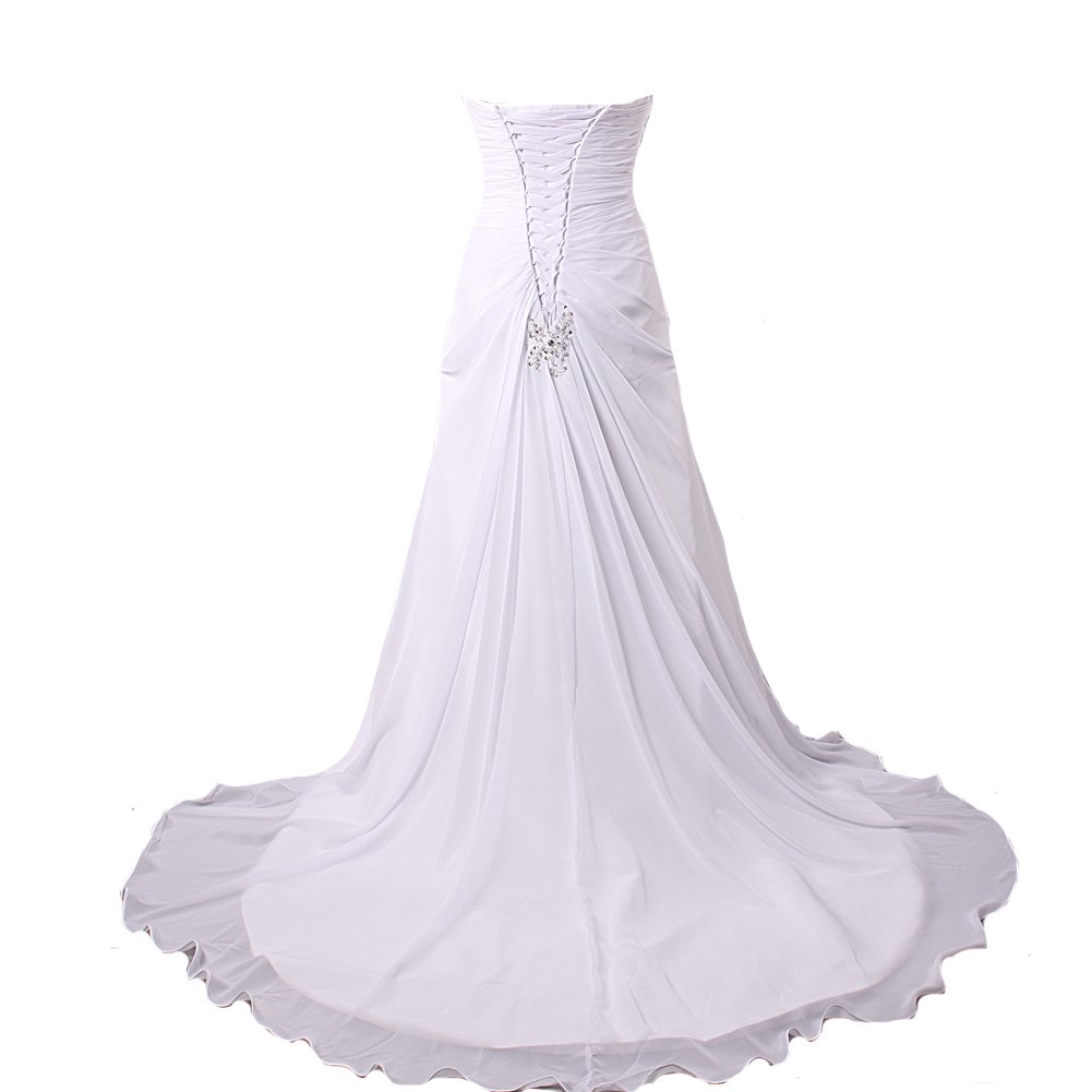 Kivary® Women's A-Line Sweetheart Neckline White Beach Wedding Dress - Perfect for Beach Bridal, Destination Weddings & Romantic Photoshoots