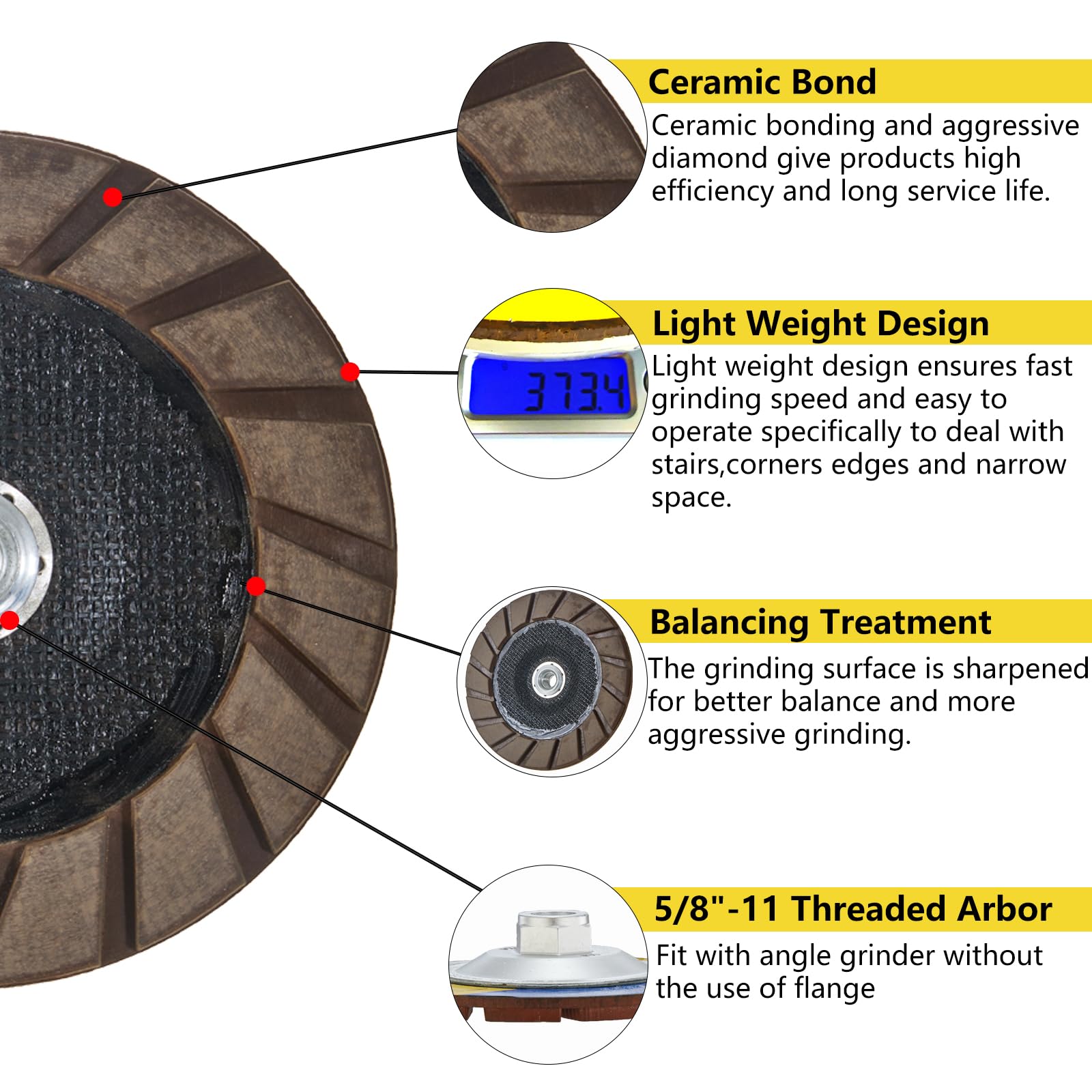 7 Inch Ceramic Bond Edge Cup Grinding Wheel with 5/8