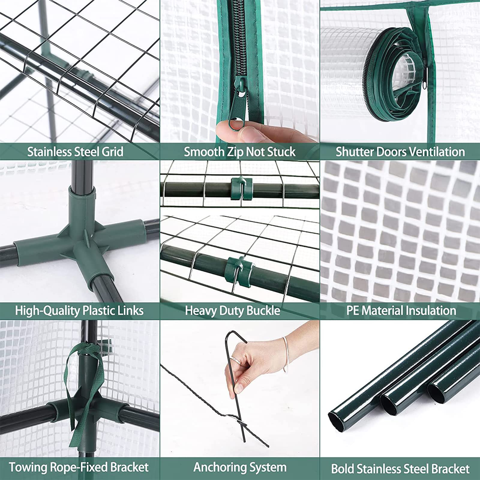 Mini Greenhouse for Outdoors - Portable Walk-in Greenhouse with Ground Pegs & Ropes | Backyard Gardening, Seed Starting, Plant Protection