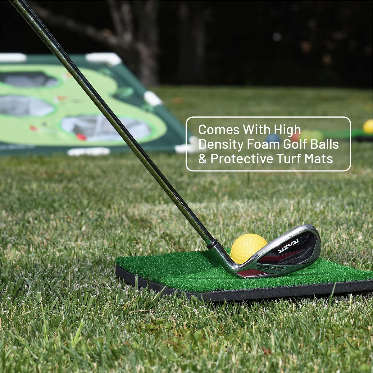 Premium Golf Cornhole Set - Outdoor & Indoor Golf Yard Game for Chipping Practice - Perfect Golf Gift for Men - Great for Backyard Parties, Tailgating & Family Gatherings
