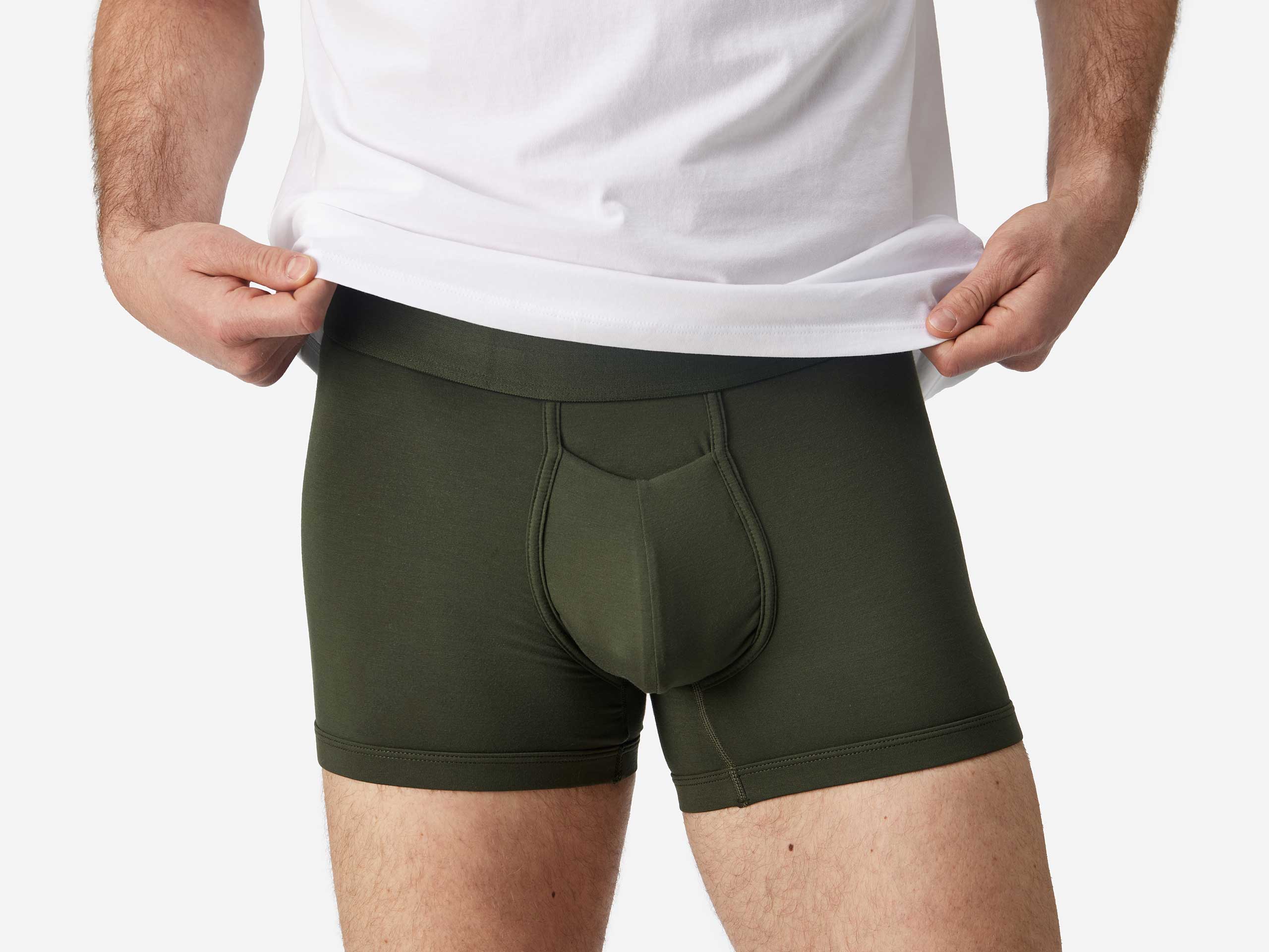 Men's Olive Green Boxer Briefs - Soft, Breathable & Comfortable Underwear for Everyday Wear - Perfect for Workout, Lounge & Sleep