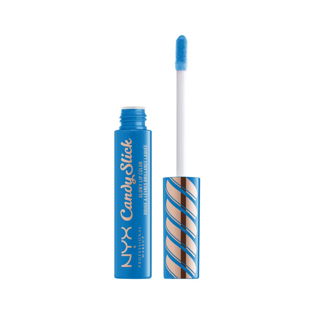 NYX Professional Makeup Candy Slick Glowy Lip Color Gloss - Extra Mints (Aqua Teal) | Hydrating Lip Gloss with Shimmer Finish | Perfect for Everyday Wear & Night Out Makeup