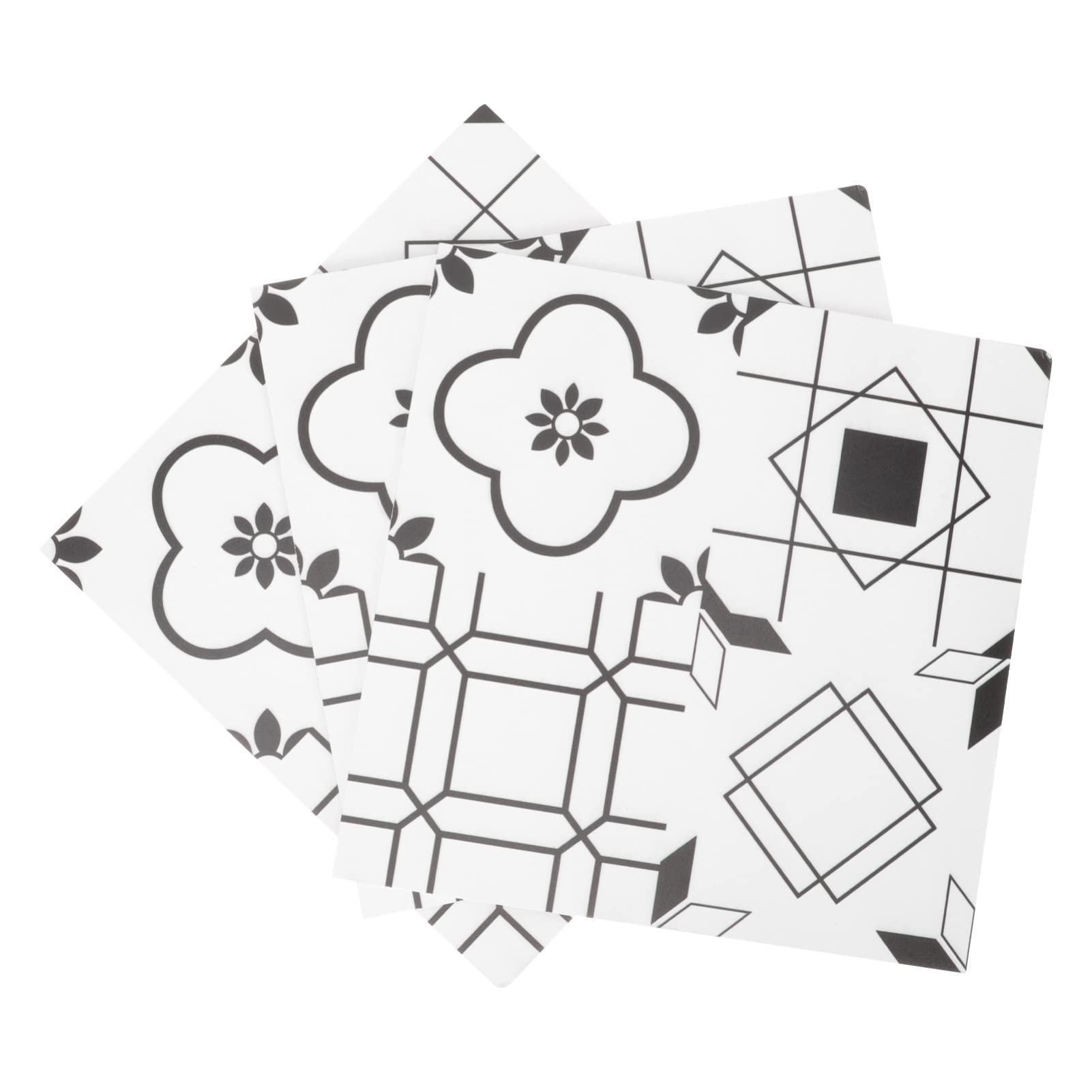 Veemoon 3Pcs Self-Adhesive Waterproof Tile Stickers for Kitchen & Bathroom - Peel and Stick Wall Decals, Easy to Clean Wallpaper for Backsplash, Countertop, Shower (12x12 Inch) - Perfect for Home Renovation & DIY Decor
