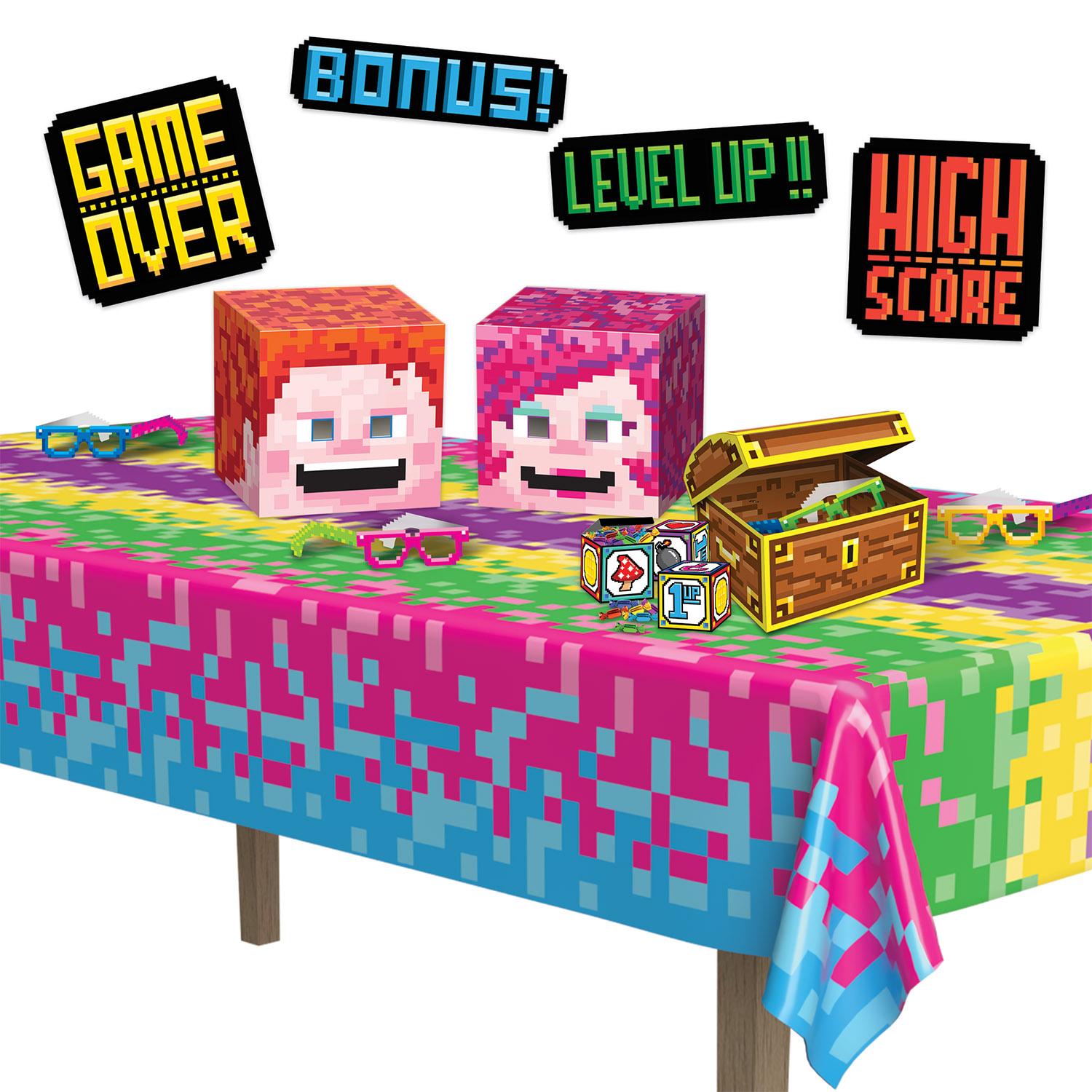 12 Pack Beistle 8 Bit Treasure Chest Party Decorations - Pixel Art Birthday Party Supplies for Gaming Themed Events, Baby Showers & Retro Celebrations