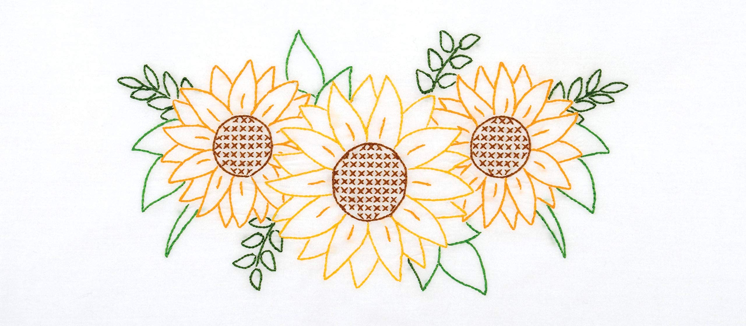 Jack Dempsey Lace Edge Pillowcase - Sunflower White for Bedroom Decor