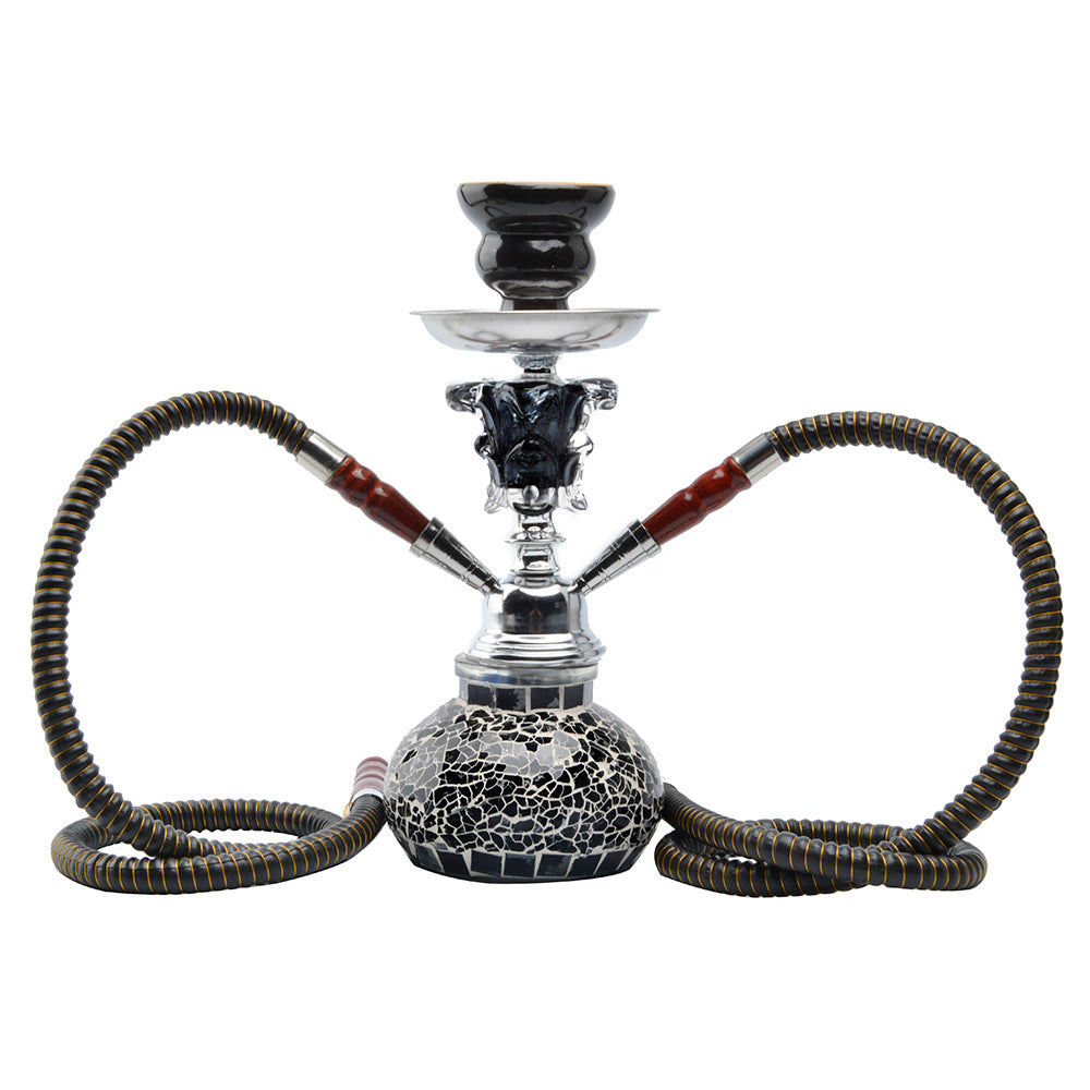 Premium Double Hose Hookah Set with Glass Vase & Ceramic Bowl - Perfect for Parties, Lounges, and Relaxation Sessions