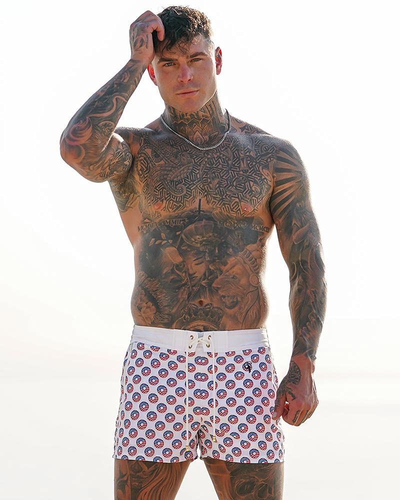 Tucann Men's Quick Dry Swim Trunks - USA Series Swimming Shorts for Beach, Pool & Water Sports