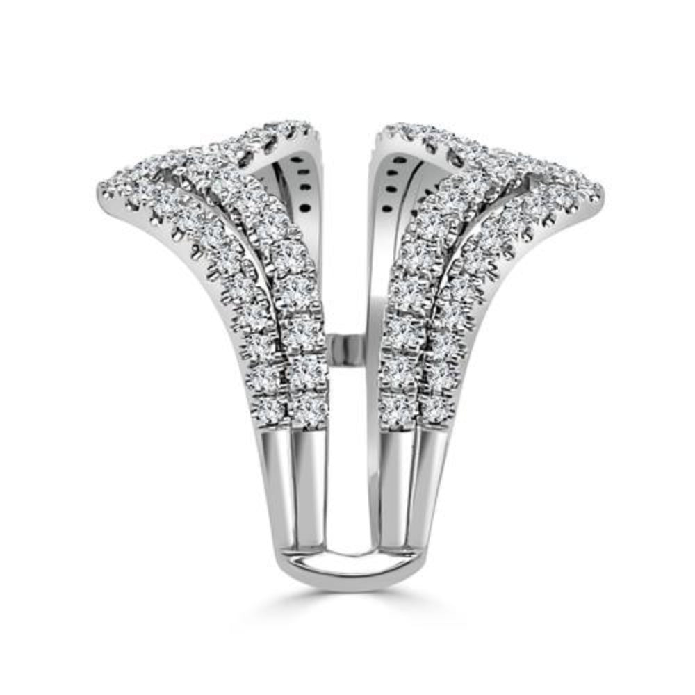 14K Gold Double V Contour Insert Band Ring - Elegant Stackable Wedding Band for Women, Perfect for Anniversary, Engagement & Everyday Wear
