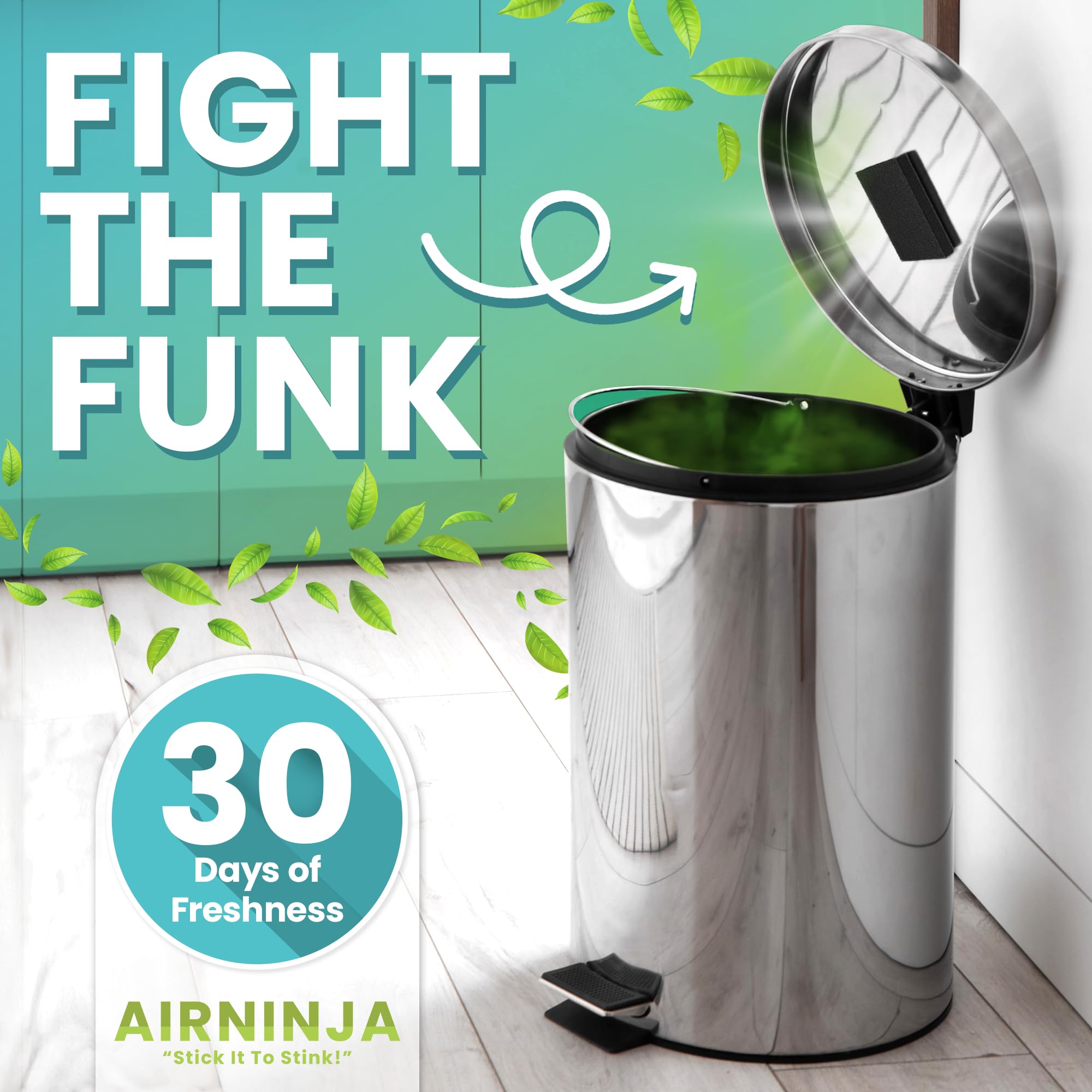Natural Activated Carbon Trash Can Deodorizer & Odor Eliminator - Unscented Fragrance Free Garbage Can & Diaper Pail Deodorizer, Compatible with Dekor, Munchkin, Ubbi, Diaper Genie (2 Pack) | Perfect for Kitchen, Bathroom, Nursery & Pet Areas