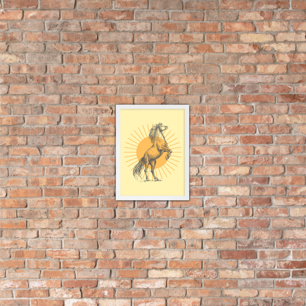 Sunburst Horse Framed Art Poster - Elegant Wall Decor & Home Art for Living Room, Bedroom, or Office