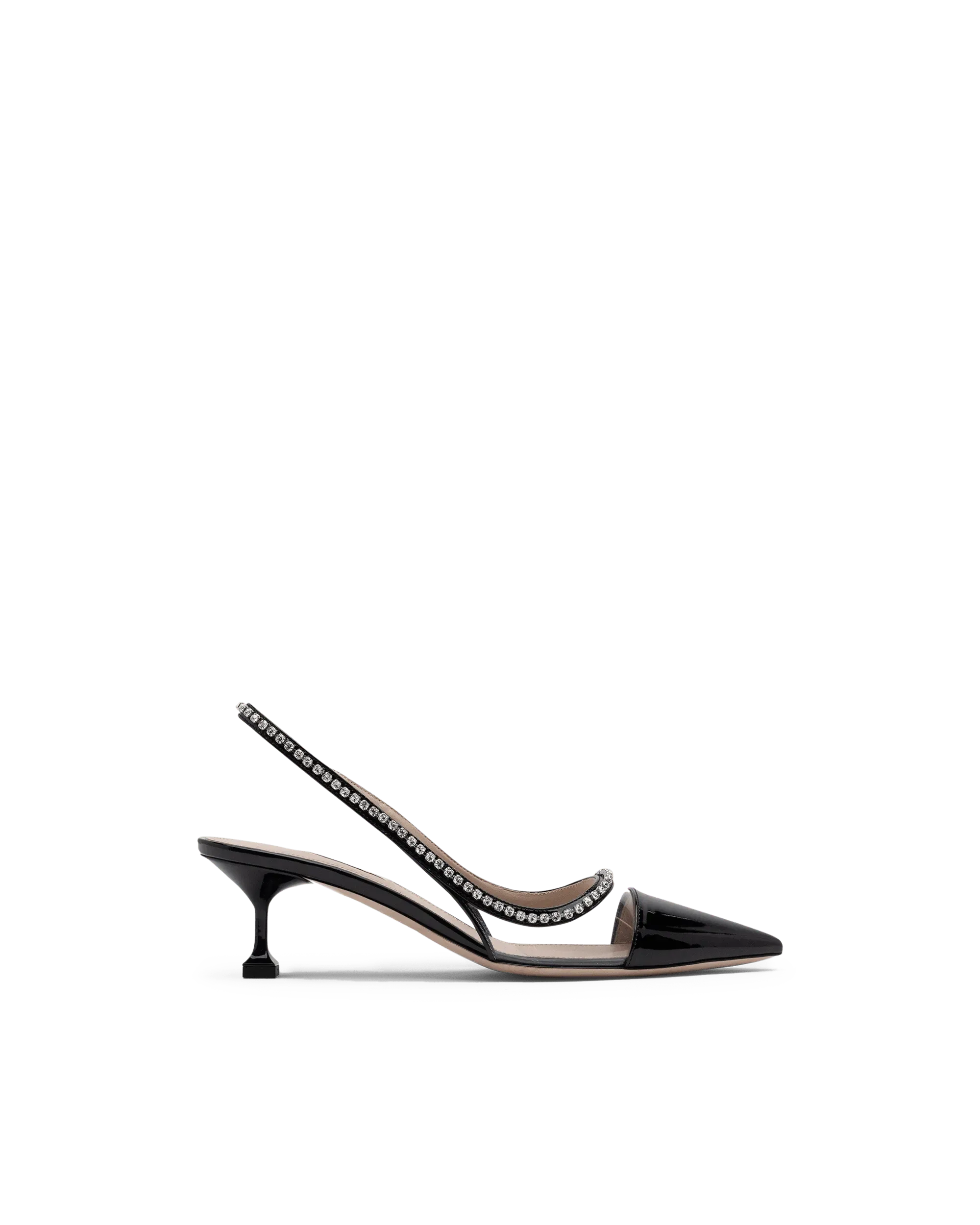 Sparkling Crystal Embellished Kitten Heel Slingback Pumps - Women's Elegant Dress Shoes for Parties, Weddings & Special Occasions