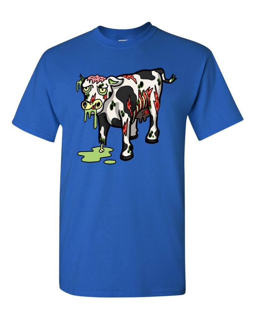 Zombie Cow Undead Animals Graphic T-Shirt for Adults - Horror & Halloween Costume, Cosplay, and Casual Wear