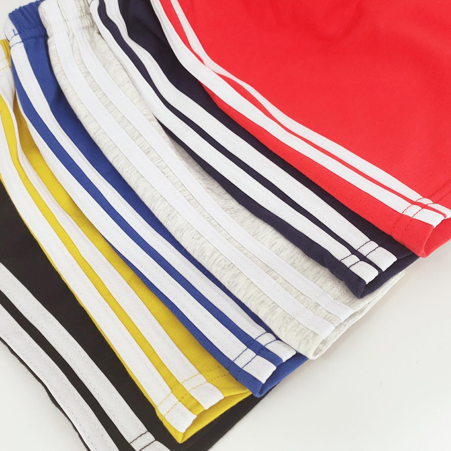 **Boys & Girls Active Running Shorts 3-Pack - Breathable Athletic Jogger Shorts with Stripes for Toddlers - Perfect for Summer Sports, Playground & Outdoor Activities**