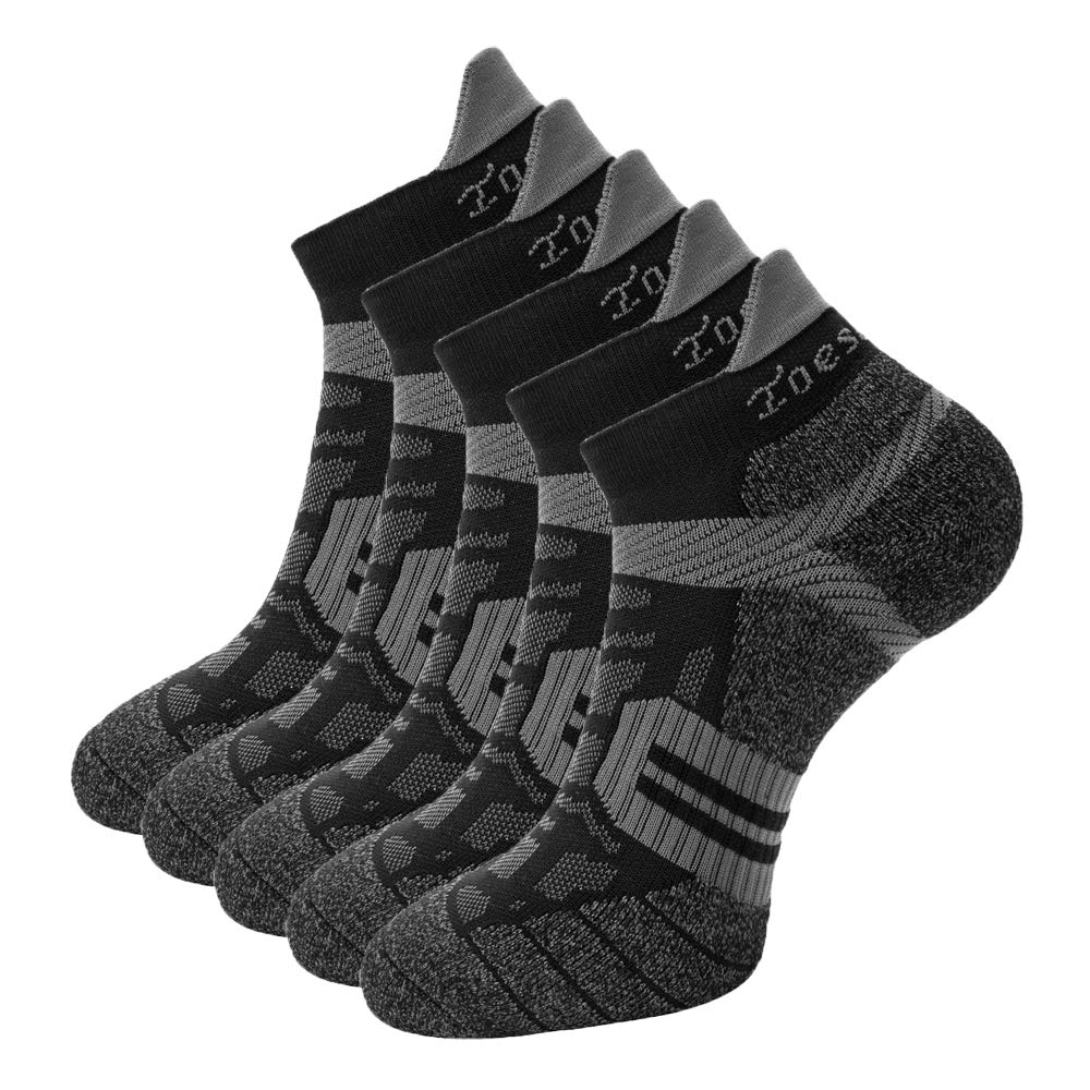 **Men's Anti-Odor Quick-Dry Low-Cut Compression Running Socks - Breathable Cushioned for Sports, Gym & Outdoor Activities**