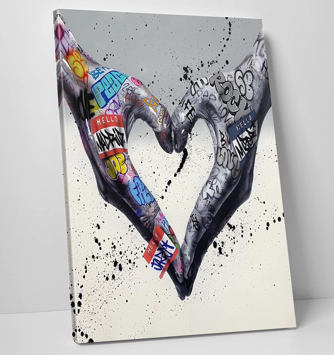 Graffiti Wall Art Heart Canvas - Love Street Art Poster for Home, Bedroom, Living Room & Office Decor (28''Wx40''H) | Urban Wall Decor for Modern Spaces & Gift Giving
